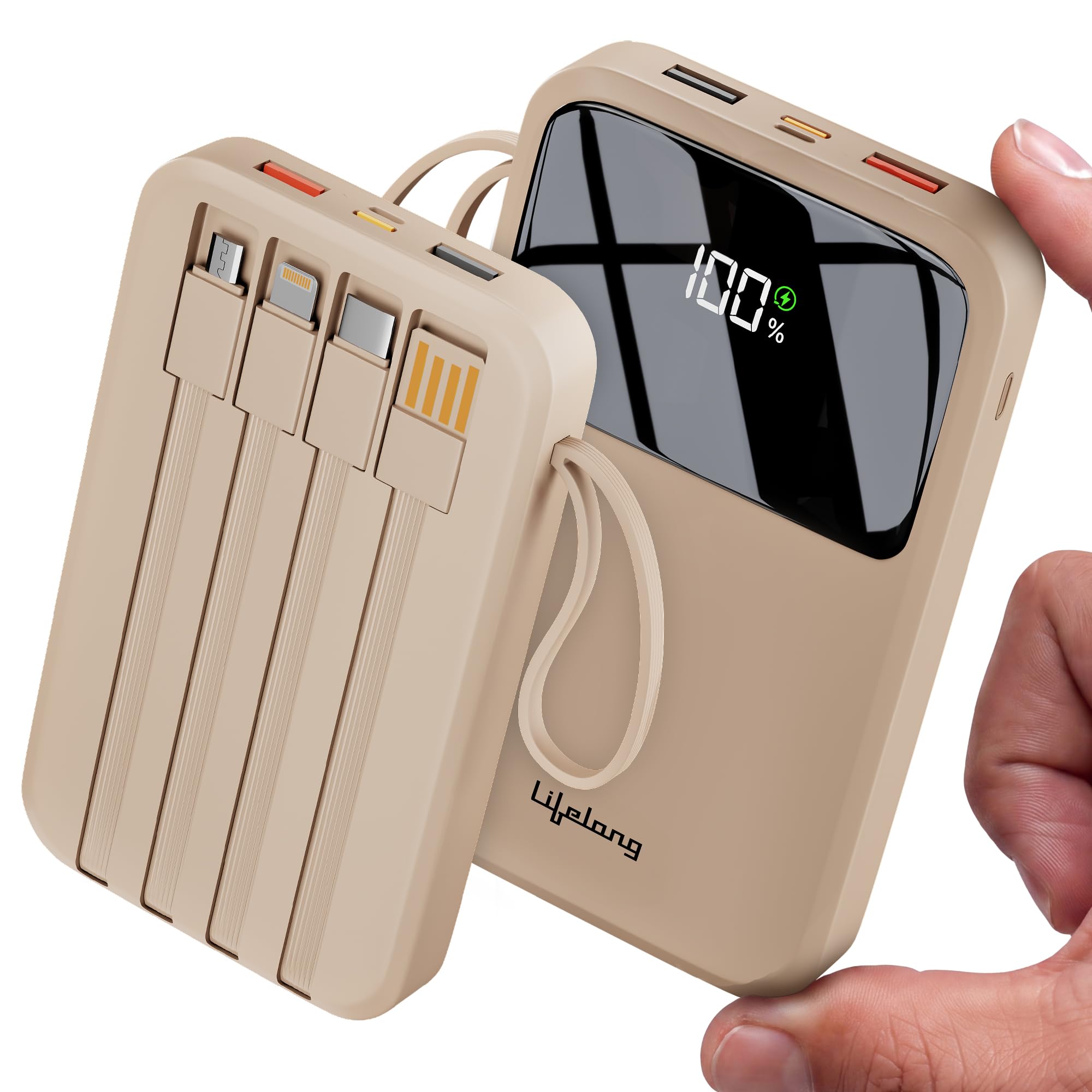 Lifelong Electronics 20000mAh 22.5W Fast Charging Power Bank | 4 Cables Attached – Type A + Type B + Type C + Lightning | for New & Old Devices | 4 Ports Available Too | Small Pocket Size Powerbank — Amazon image 12