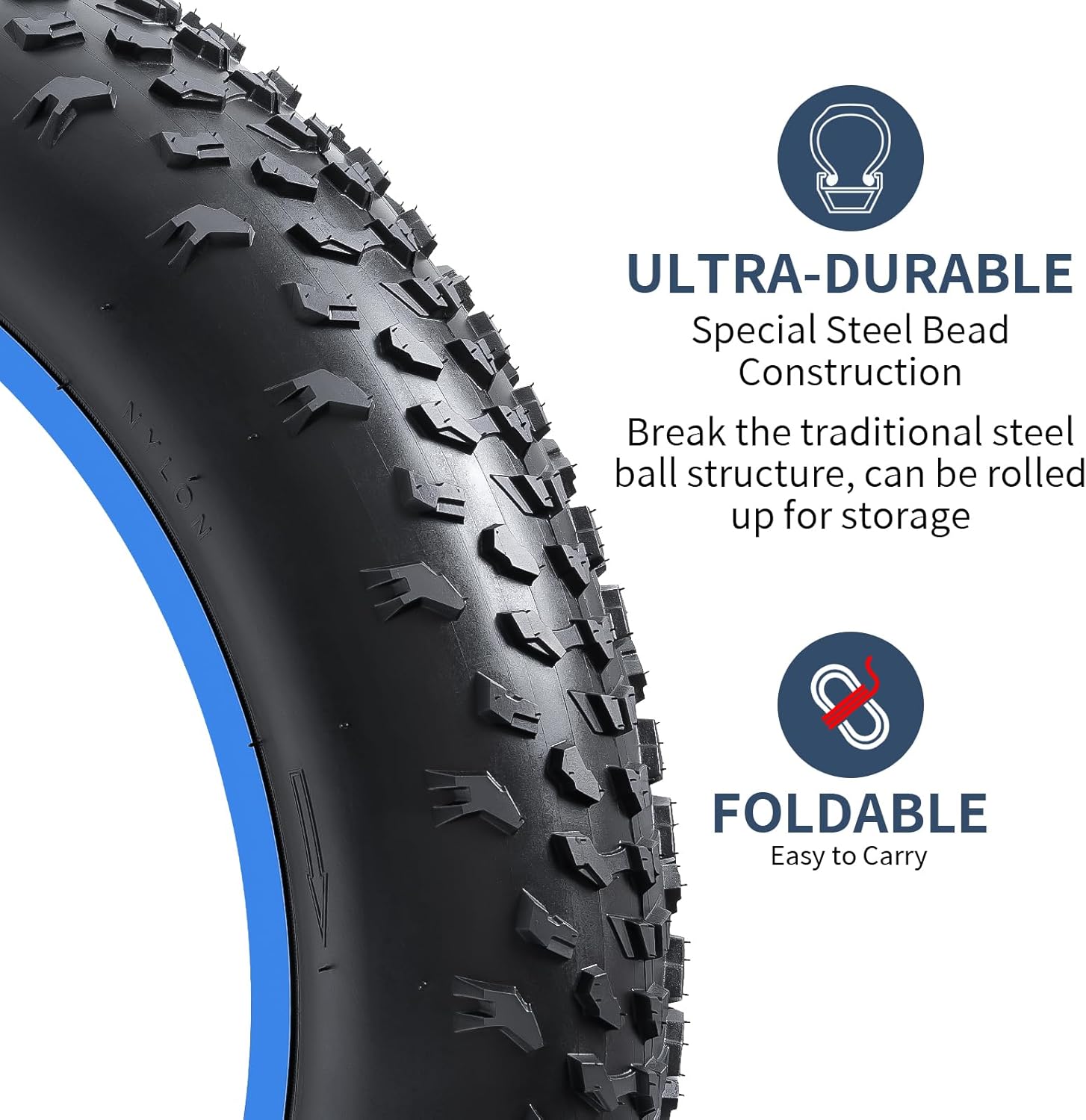 YUNSCM 20" Fat E-Bike Tire 20" x 4.0" Compatible with Electric Bike 20x4.0 20X4 Fat Bicycle Tire (Y-1323)