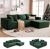 Vista 25 de Sofá Seccional Cloud de 110", Sofá Boneless para Sala de Estar, Sofá Seccional Modular con Asiento Profundo, Cómodo Sofá Esponjoso con Chaise