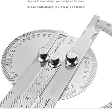Stainless Steel 180 Degree Protractor Metal Angle Ruler Professional Meter Ruler Gauge Finder Goniometer Conveyor Tool(14cm)