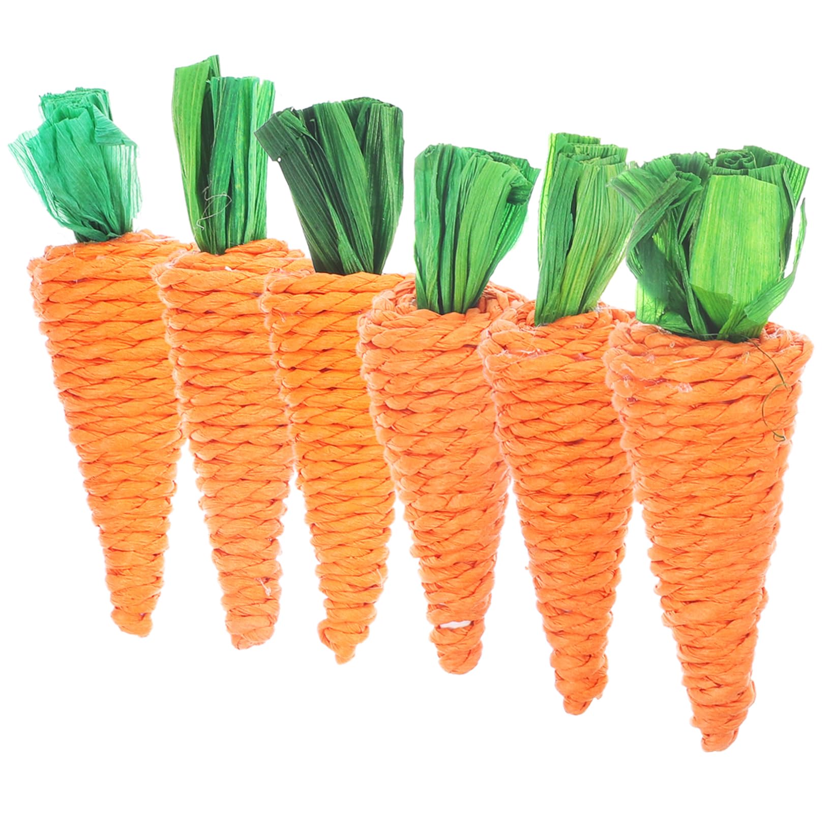Milisten 6Pcs Straw Radish Chew Toys for Hamsters and Rabbits Natural Grass Molar Toys for Dental Care and Active Play