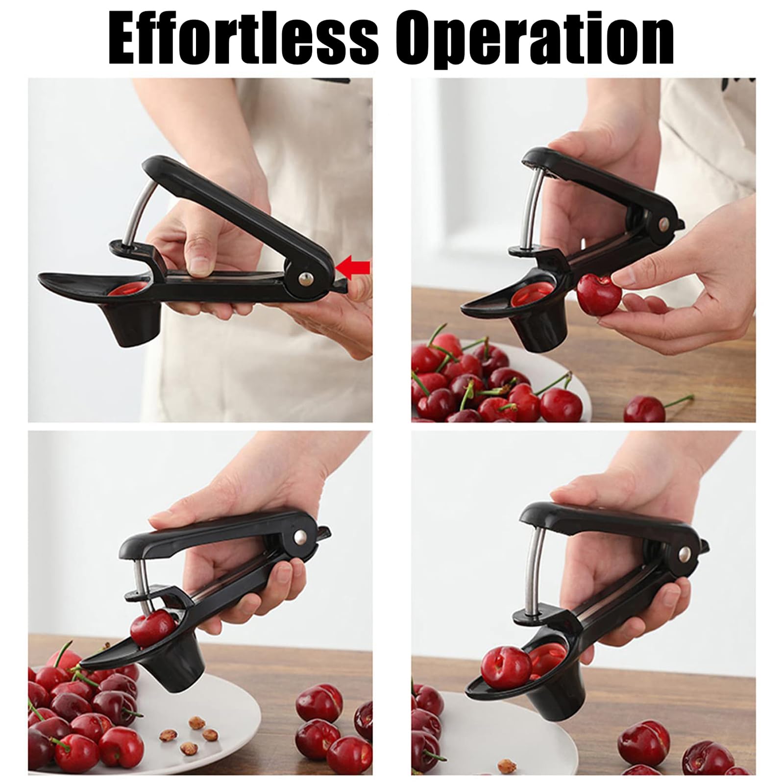 Deshuesador de Cerezas,Deshuesador de Cerezas y Aceitunas Herramienta para Deshuesar Frutas de Acero Inoxidable Quita Huesos Rápido y Limpio Lavavajillas Disponible y Diseño Compacto