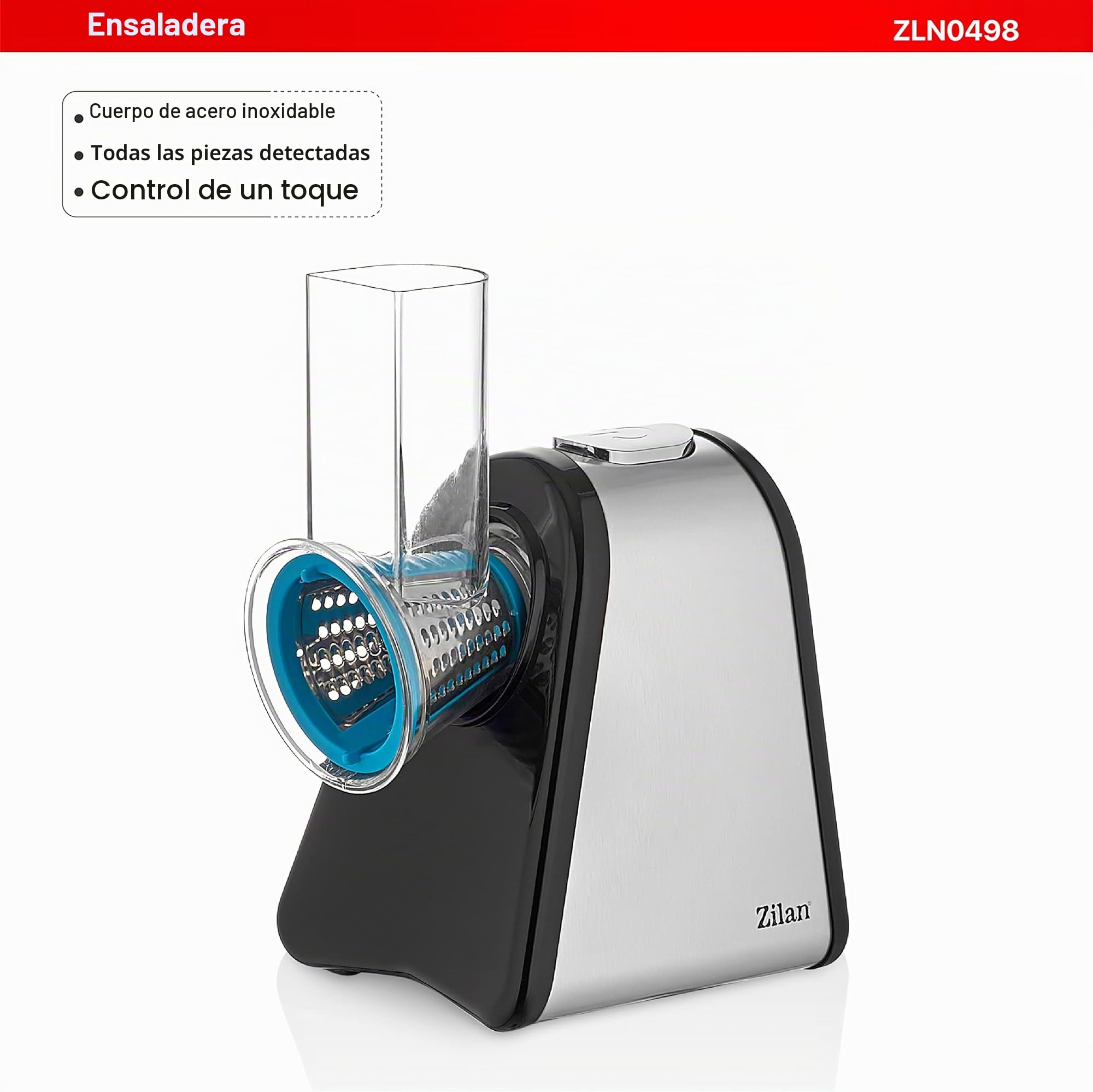 Zilan - Cortador de verduras eléctrico, 4 en 1, rascador de mandolina verduras frutas, 200W