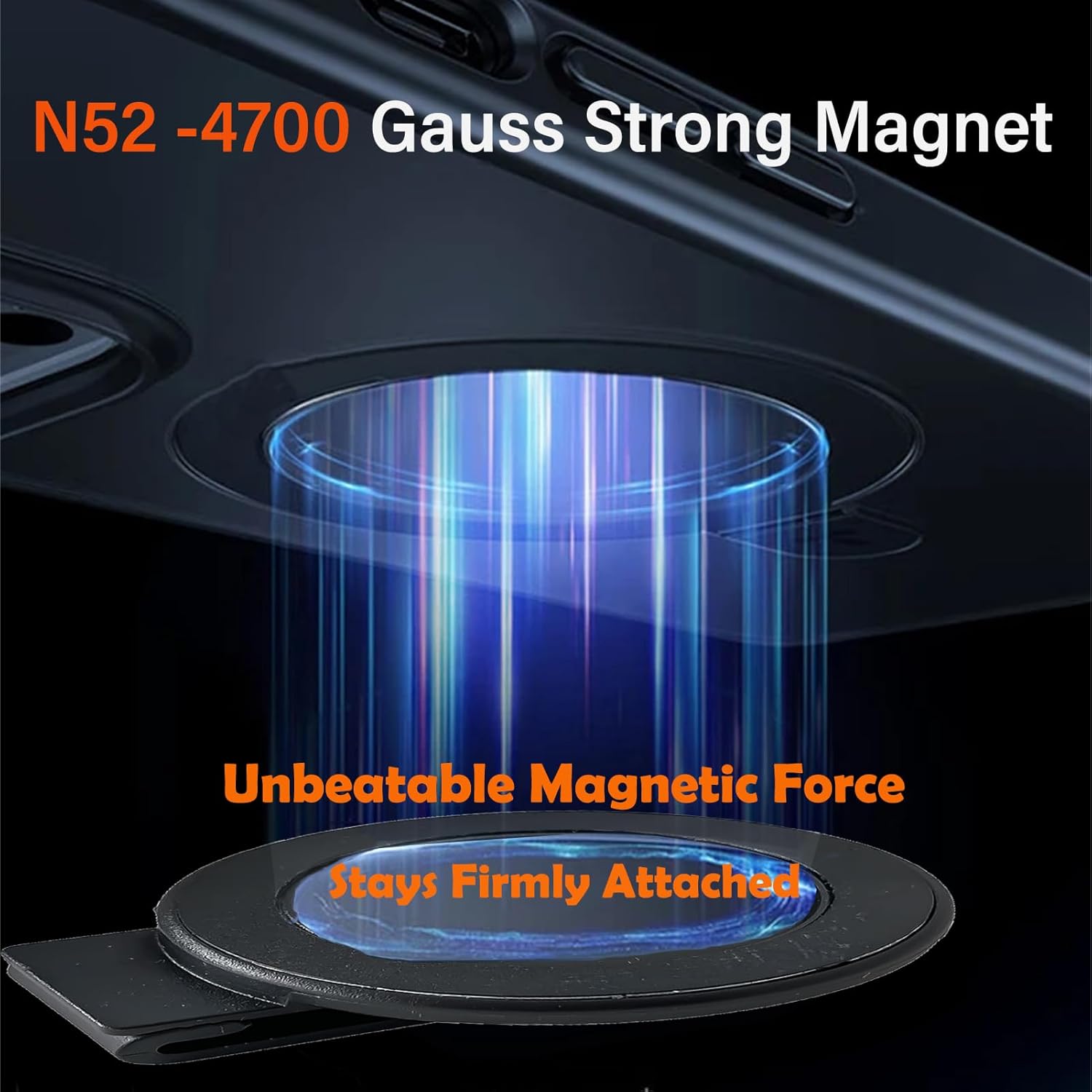 CCSamll Magnetic Belt Clip Holder with Anti Theft Phone Chain, Detachable Secure Clip Holster for Hiking Travel Outdoor Climbing for Apple iPhones Samsung Google Moto Xiaomi Strong Mag Black - Image 8