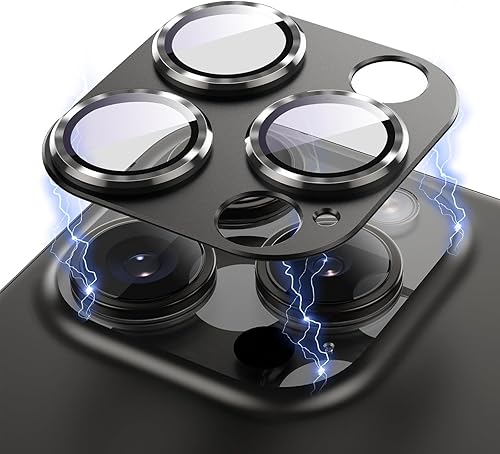 Vista 14 de Korecase Protector de lente de cámara para iPhone 15/iPhone 15 Plus, protección contra caídas, resistente a los arañazos, cubierta de cámara de Negro