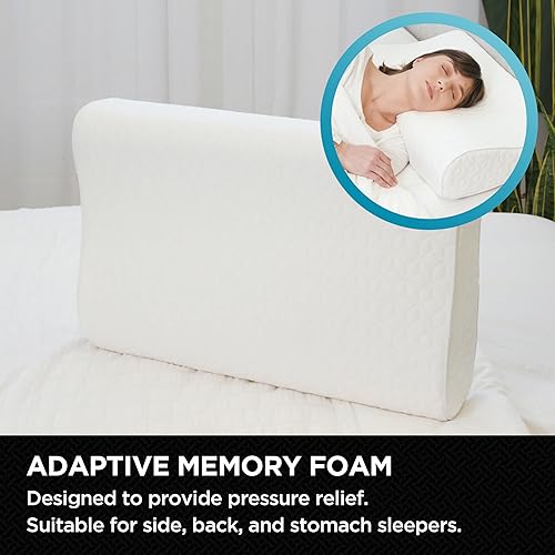 Miniatura 6 de Brookstone Cool Touch - Almohada de contorno cómoda para personas que duermen de lado, almohada cervical ergonómica de espuma viscoelástica para