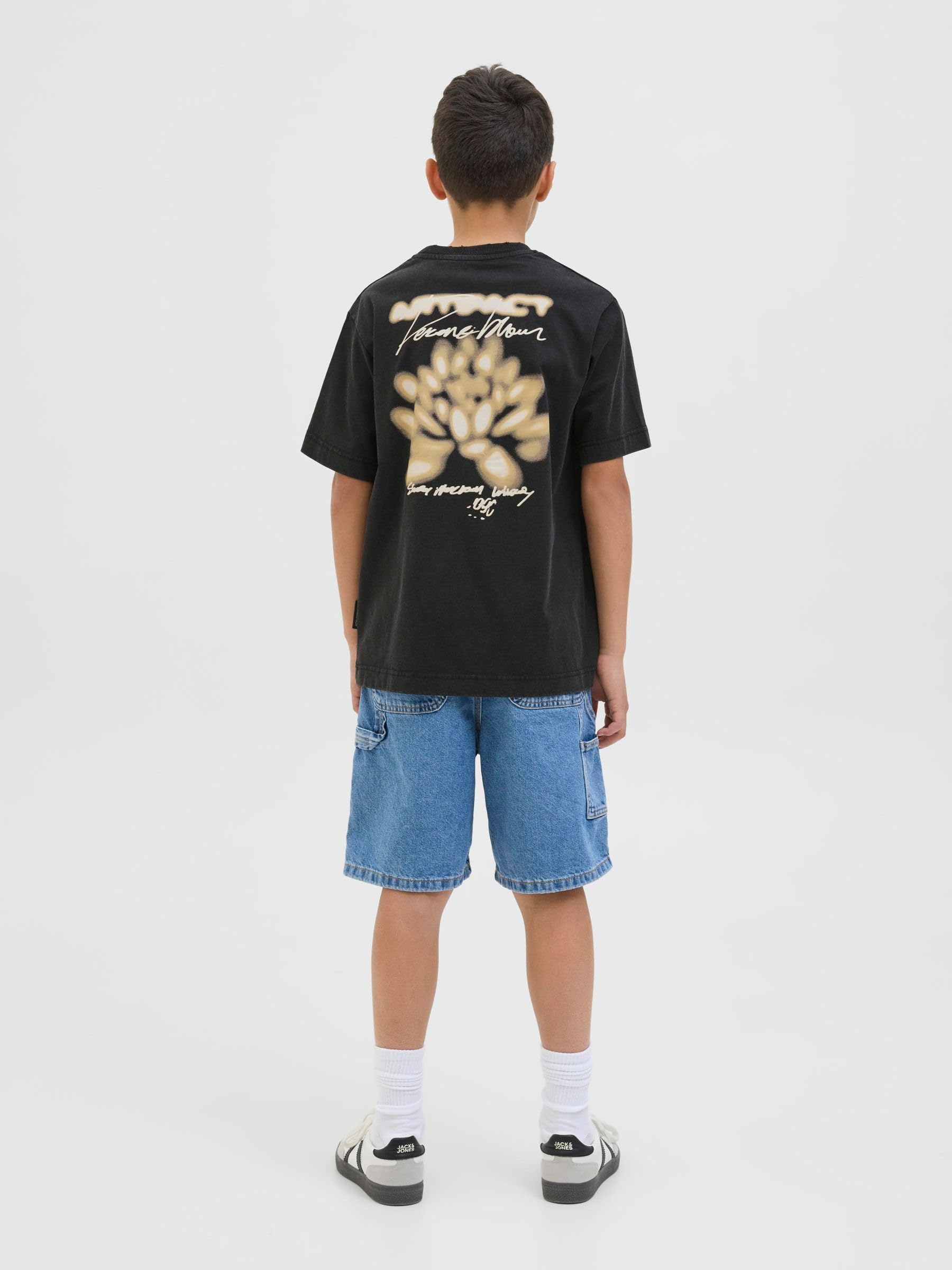 JACK & JONES Męska koszulka Jcostratus Graphic Tee SS Crew NEC Jnr, Bright White, 152