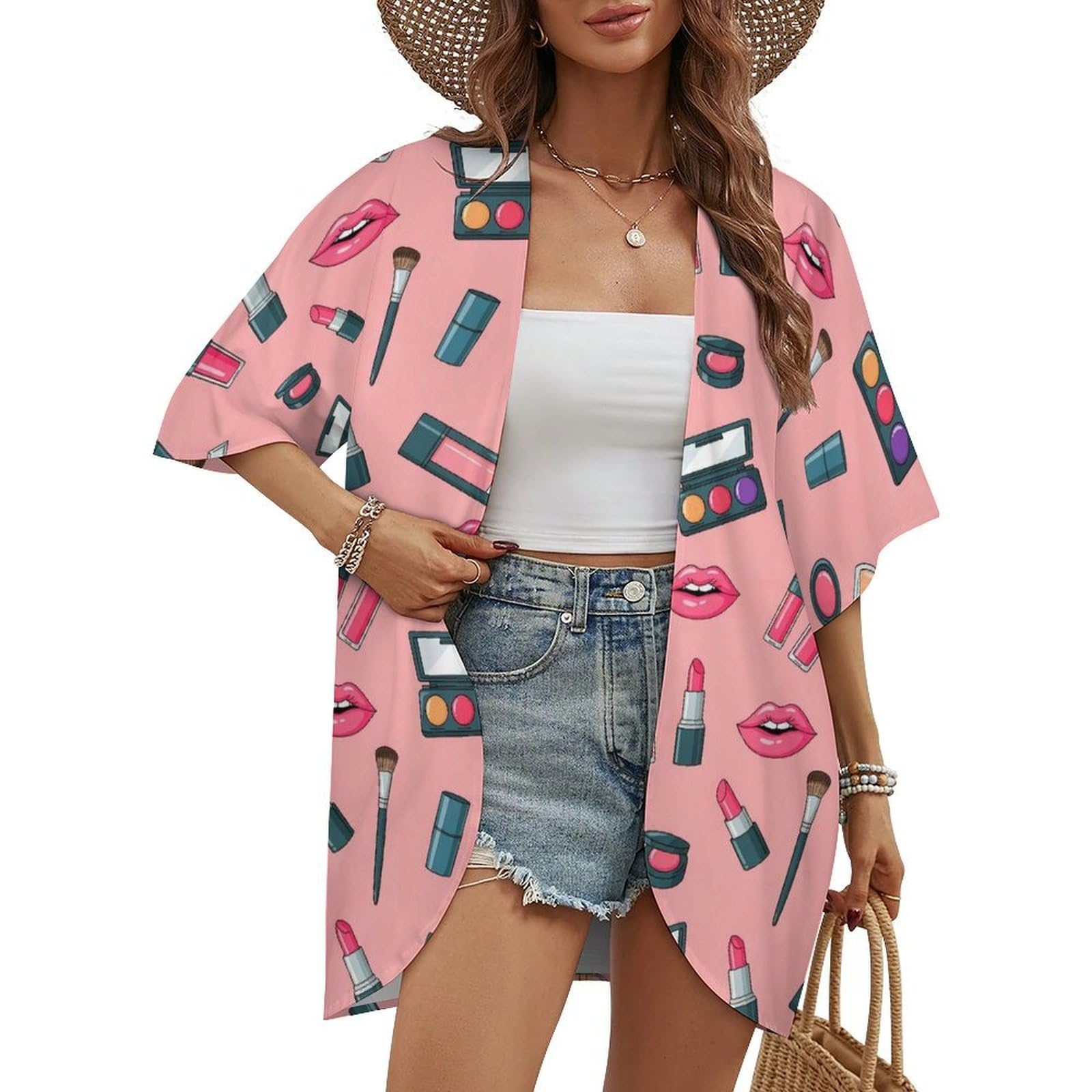 Cute Cardigan Sweater for Women Casual Curved Hem Clothes Comfortable Cardigans Jacket