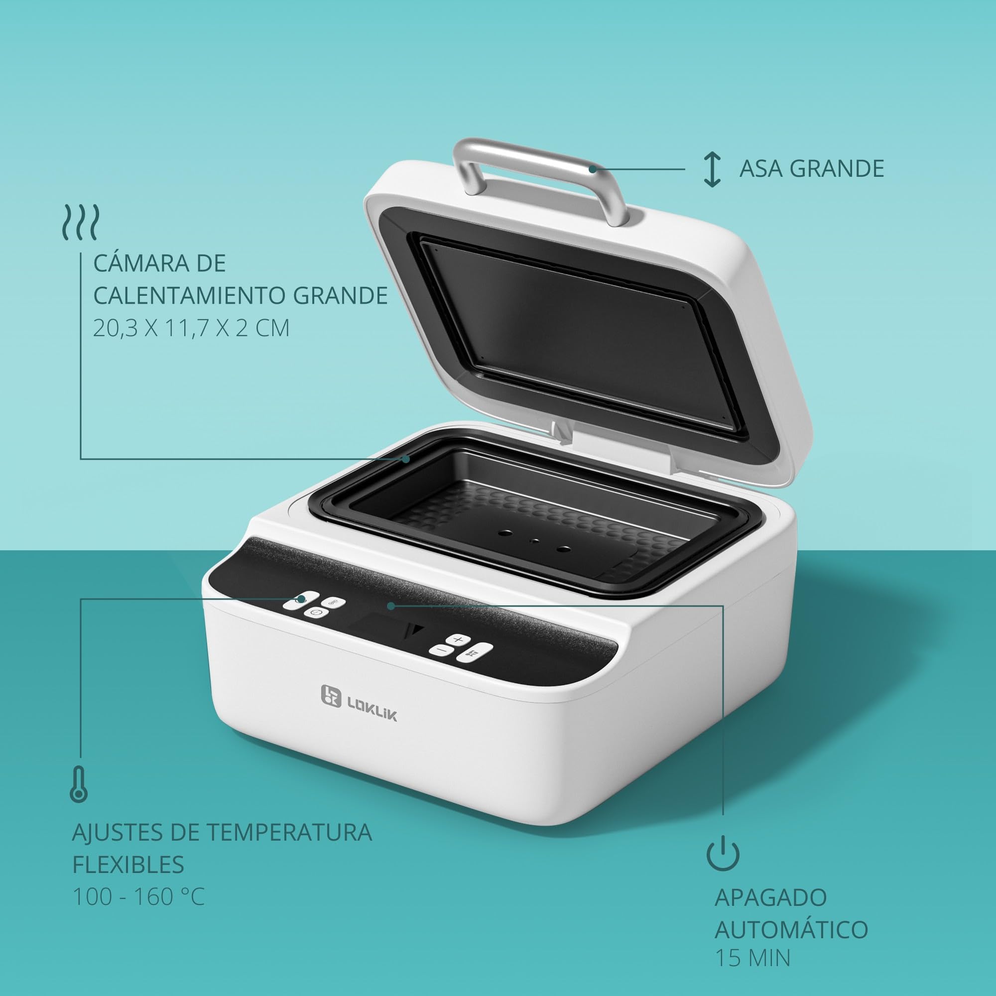 LOKLiK Prensa de calor para fundas de teléfono, insignias, montañas y más personalizadas - Tecnología vacía para diseño envolvente vibratorio - Phone Case Heat Press - Compatible con iPhone y Android