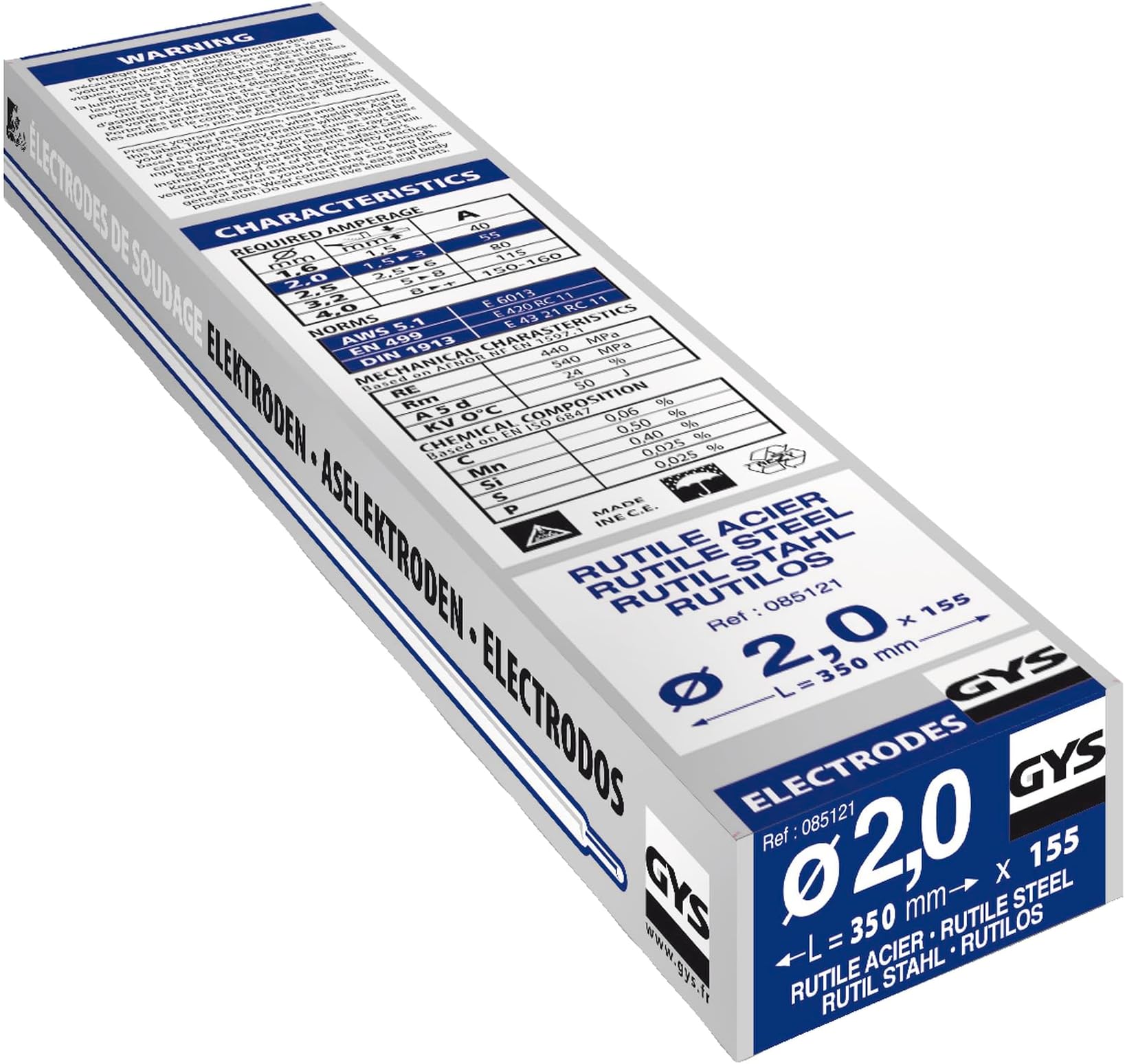 Welding Electrodes 085121 2.0mm 2.08Kg Steel