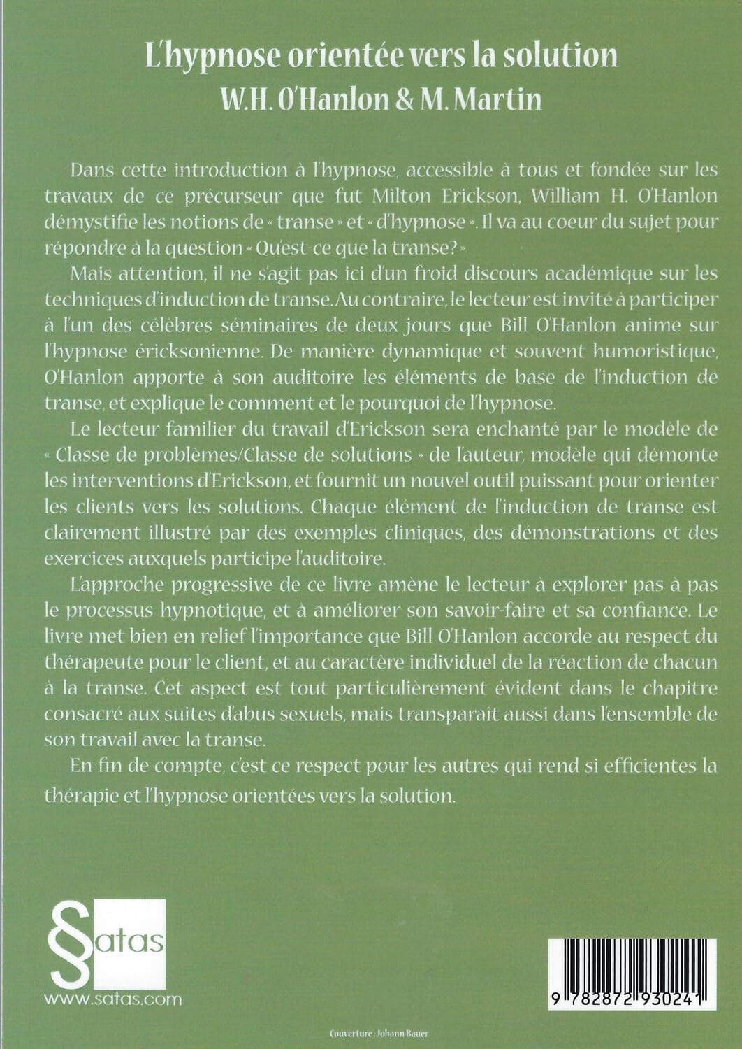 L'hypnose orientée vers la solution - Une approche éricksonienne