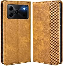 MOJIA Coque pour Doogee Note 56 / Note 56 Plus/Note 56 Pro, Étui en Cuir, PU Housse Pochette Antichoc et Anti-Rayures Fonction Stand Rabat de Portefeuille Etui Coque. Brun