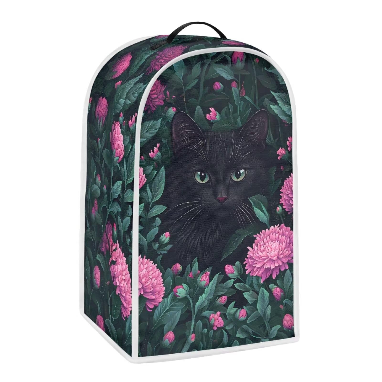 Oamsistay Blender Appliance Cover Food Processor Covers Stand Mixer Or Coffee Maker Juice Appliance Cover Black Cat and Daisy Kitchen Appliance Cover for Blender Food Processor juicer
