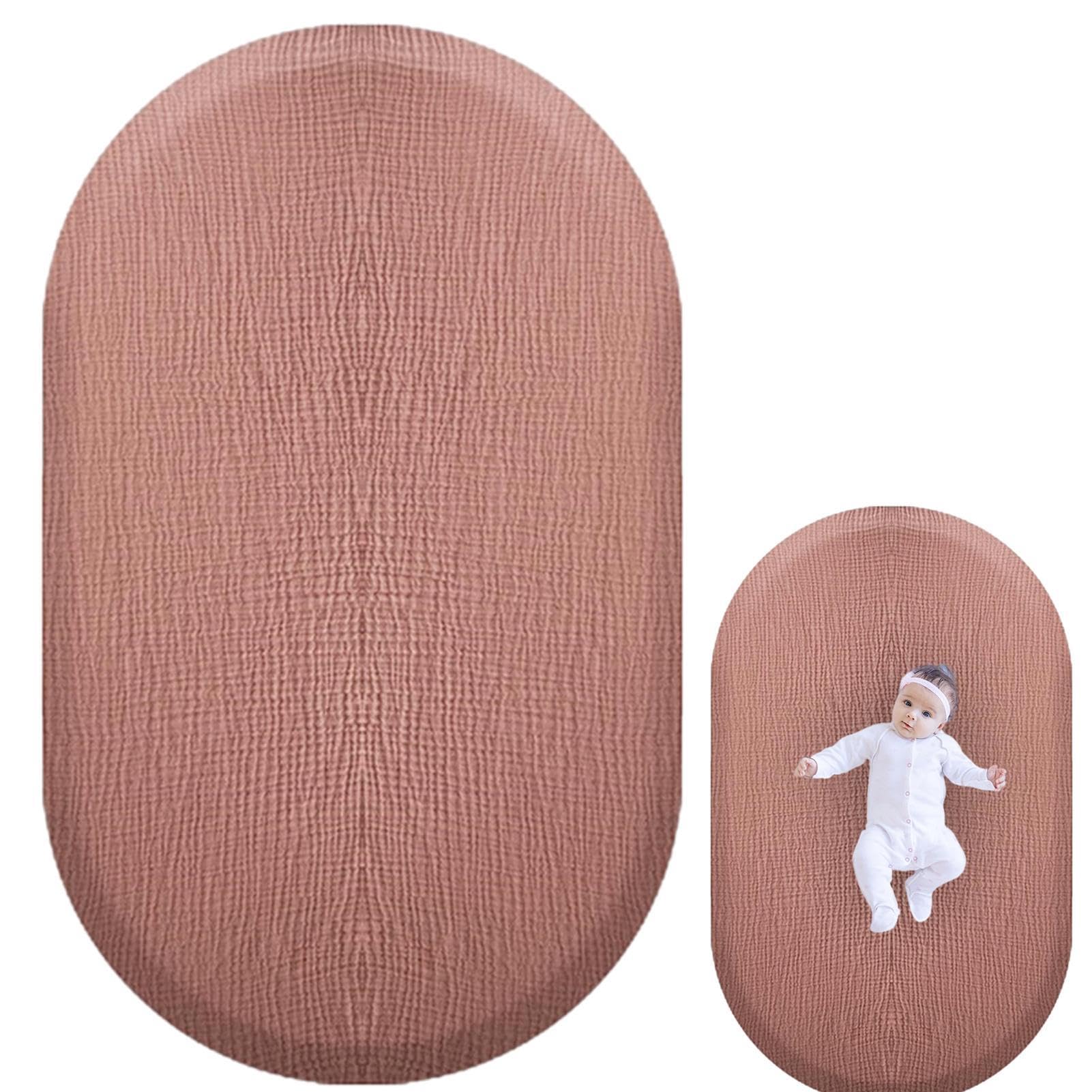 1/6 lenzuola per culla per bambini e bambine, in garza neutra, comodi lenzuolo con angoli per culla per ragazzi e ragazze, 82 x 42,9 x 9,9 cm