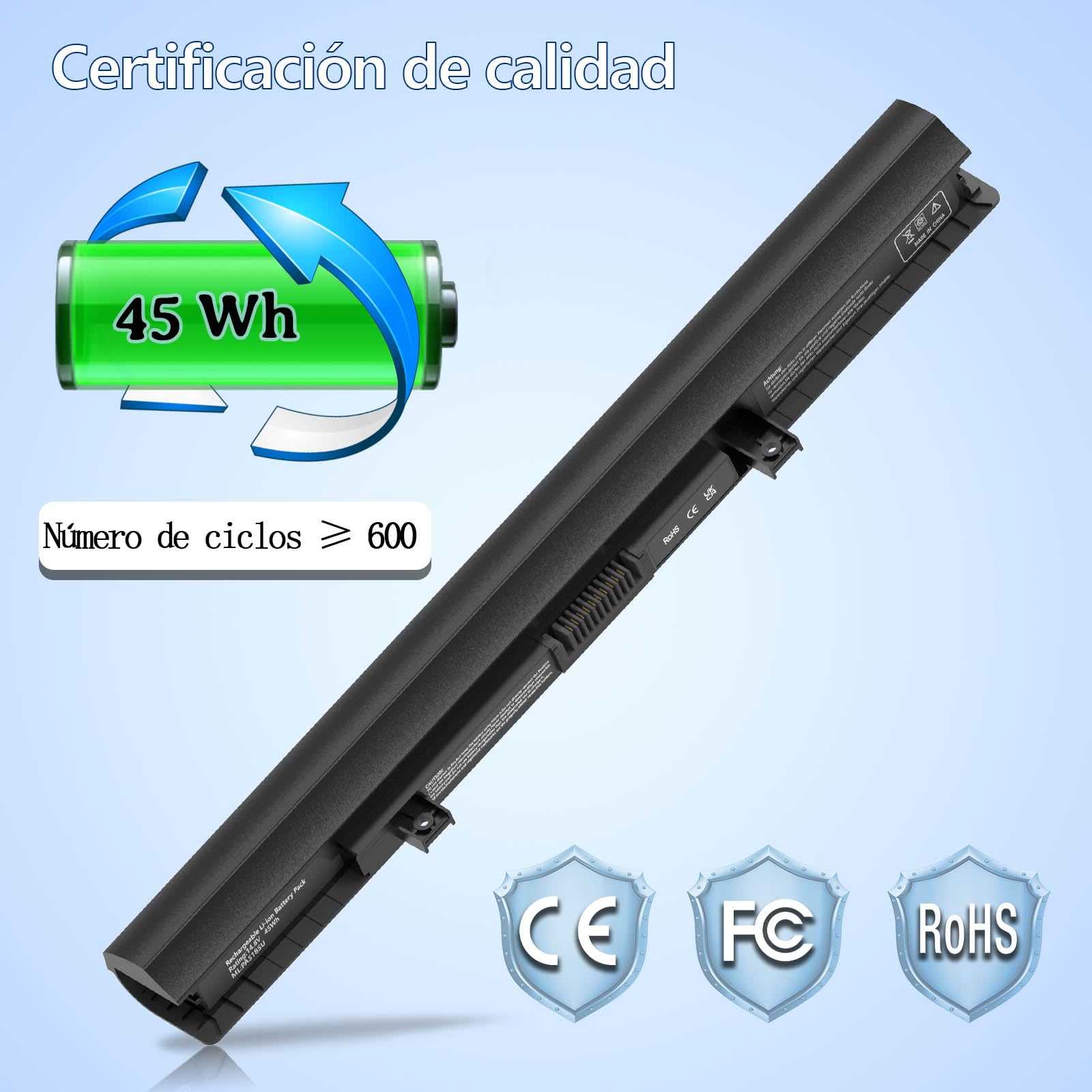 3150mAh Batería para Toshiba Satellite L50 L50-B PA5185U-1BRS C50-B L50D L50C PA5186U-1BRS PA5195U-1BRS PA5184U-1BRS C50 C50-B-14D C55 [45wh / 4Cells]