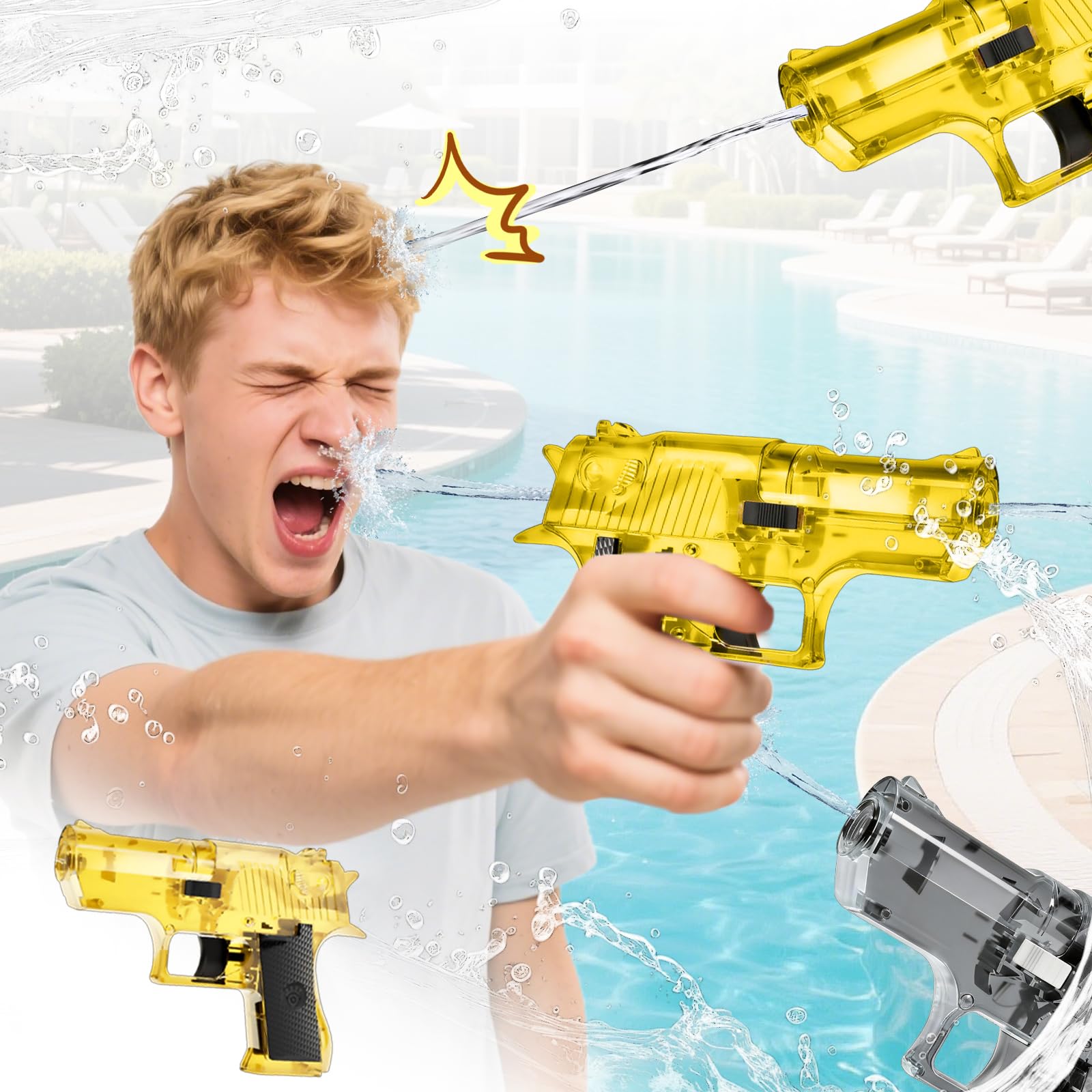 Prank Two-Way Water Gun - Creative Squirt Gun for Pranks Long-Range Squirt Gun for Adult Summer Outdoor Fun Parties & Gifts (Gold, 1Pc)