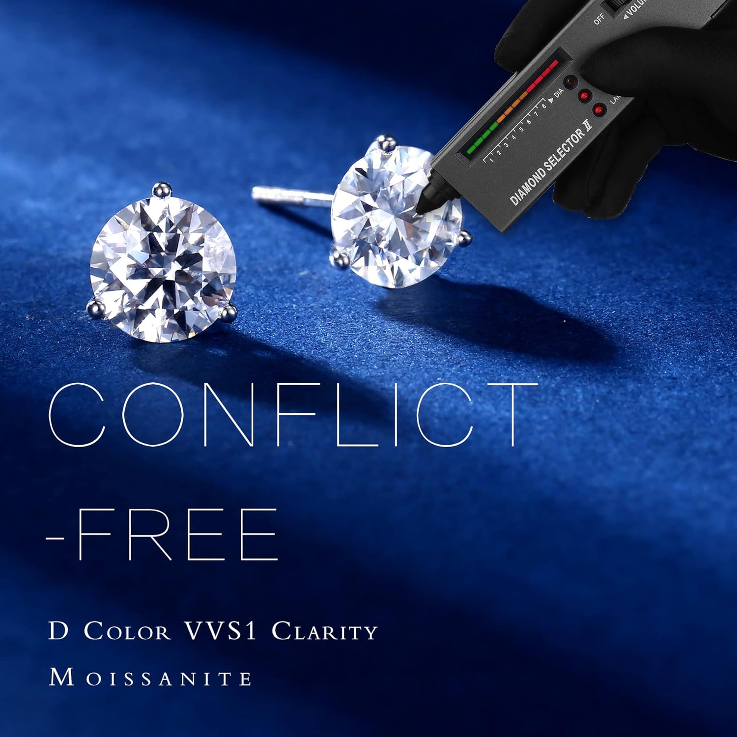 MOOSEA Christmas Jewelry Gifts - Martini Moissanite Earrings for Women Men, 0.2-4 ct Round D Color VVS1 Clarity Lab Created Earring 925 Sterling Silver Moissanite Earrings Screw Back for Women Men