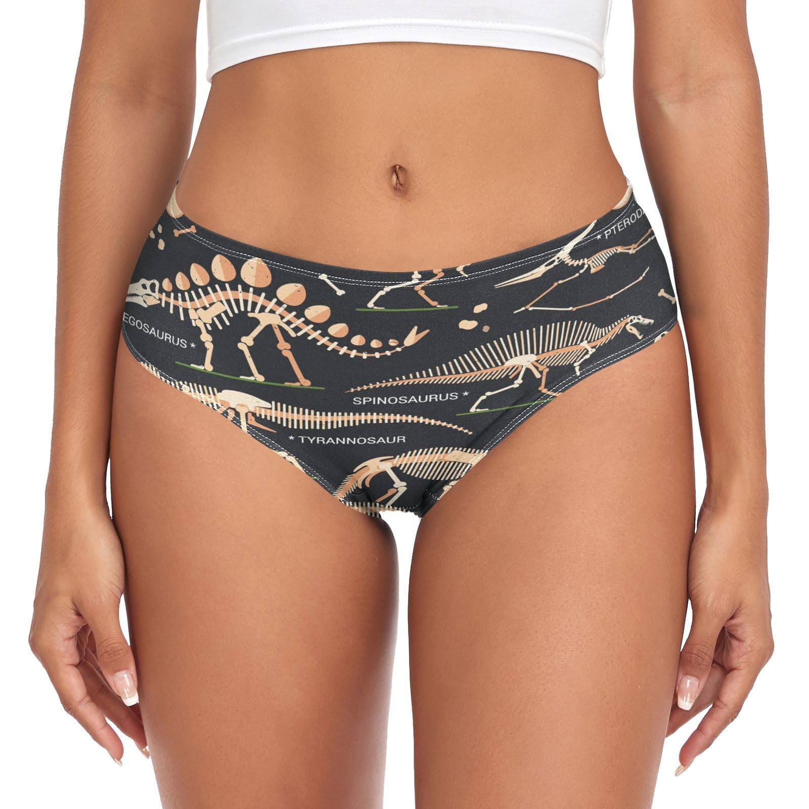 YOUJUNER Womens Underwear Dinosaur Fossils Comfy Knickers Ladies Basic Briefs Hipster Pants for Girls Multicolor