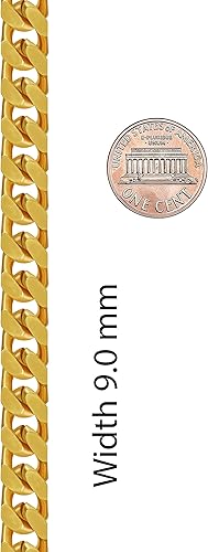 Miniatura 5 de LIFETIME JEWELRY Pulsera de identificación de eslabones cubanos Miami Curb de 0.354 in para hombres y mujeres, chapada en oro de 24 quilates
