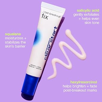 Dermalogica Clear Start Post-Breakout Fix ، علاج حب الشباب Dark Spot مع حمض الساليسيليك ، السكوالين و Hexylresorcinol ، Fade + Brighten Acne Marks