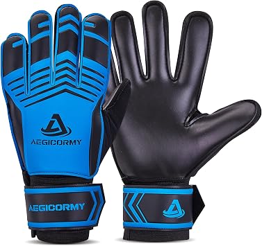 Soccer Goalkeeper Gloves with Finger Protection to Prevent Injuries, Strong Grip for Tough Tackles, Breathable Goal Keeper Gloves for for Kids, Youth and Adult