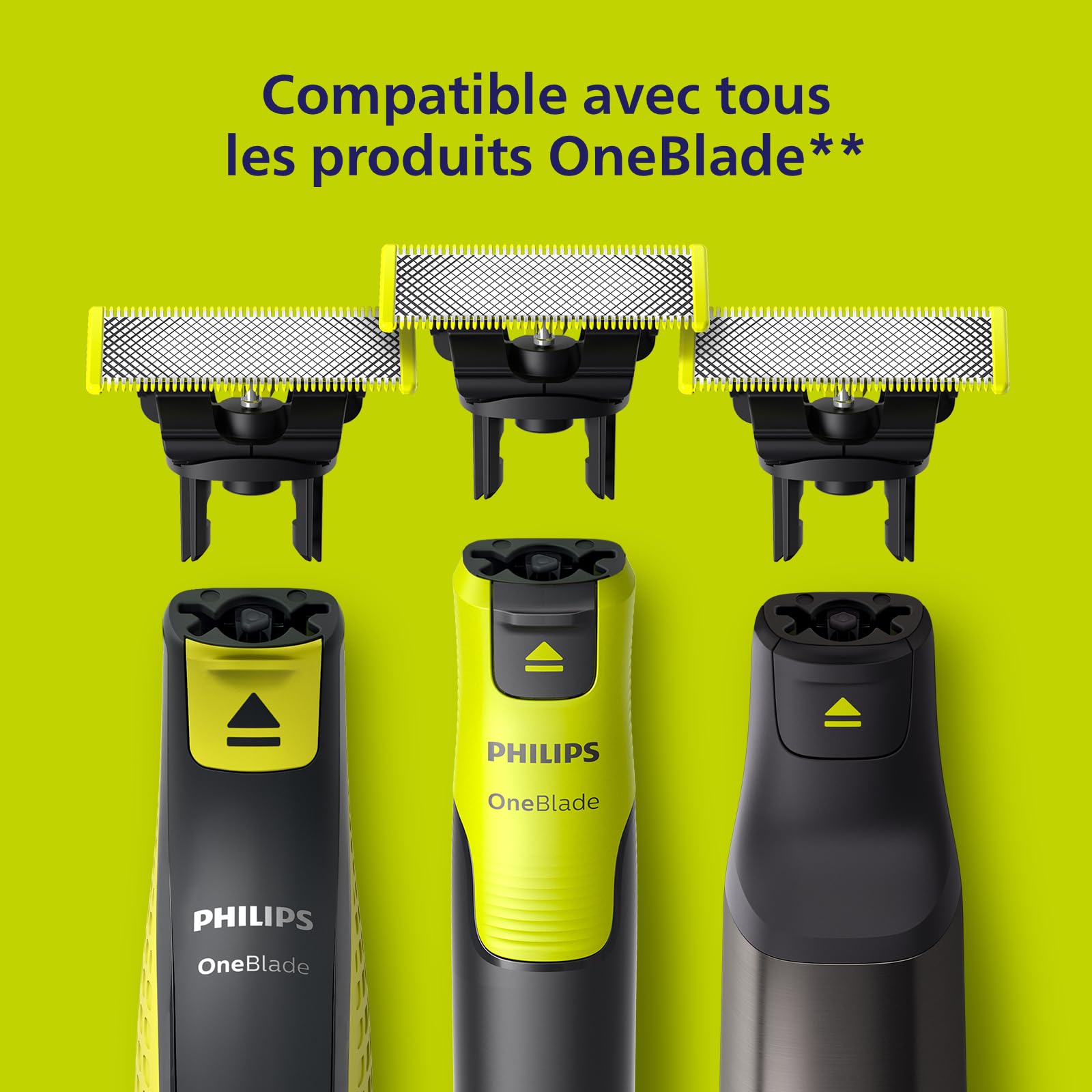 Philips OneBlade 360 - Authentiques lames de rechange, pour rasoir/tondeuse électrique OneBlade, 3x 360 lames, modèle QP430/60