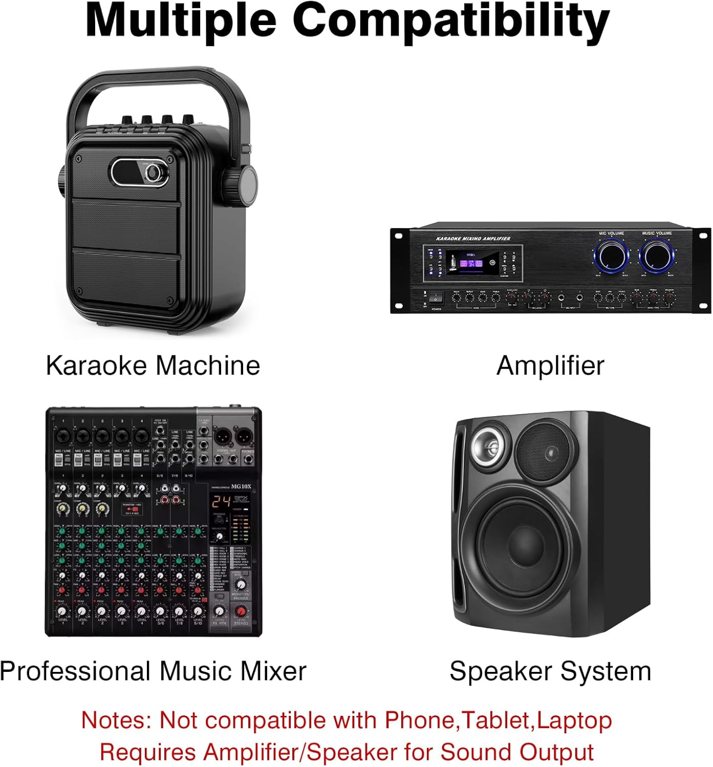 Wireless Microphones, Dual UHF Wireless Microphone System with Professional Metal Handheld Dynamic Mics, 200ft Range for Karaoke, Singing, DJ, Church, Wedding & Party, Home KTV Set - Image 7