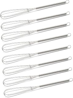 TYGYLZGCF 7-Inch Mini Stainless Steel Whisks 8-Pack - Perfect for Eggs, Sauces, Flour & Small Batch Mixing
