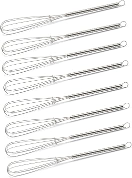 Mini Whisks 7 inch 8Pcs Stainless Whisk, Hand Egg Mixer for Flour Cake Egg, Kitchen Cooking Baking Use Whisk