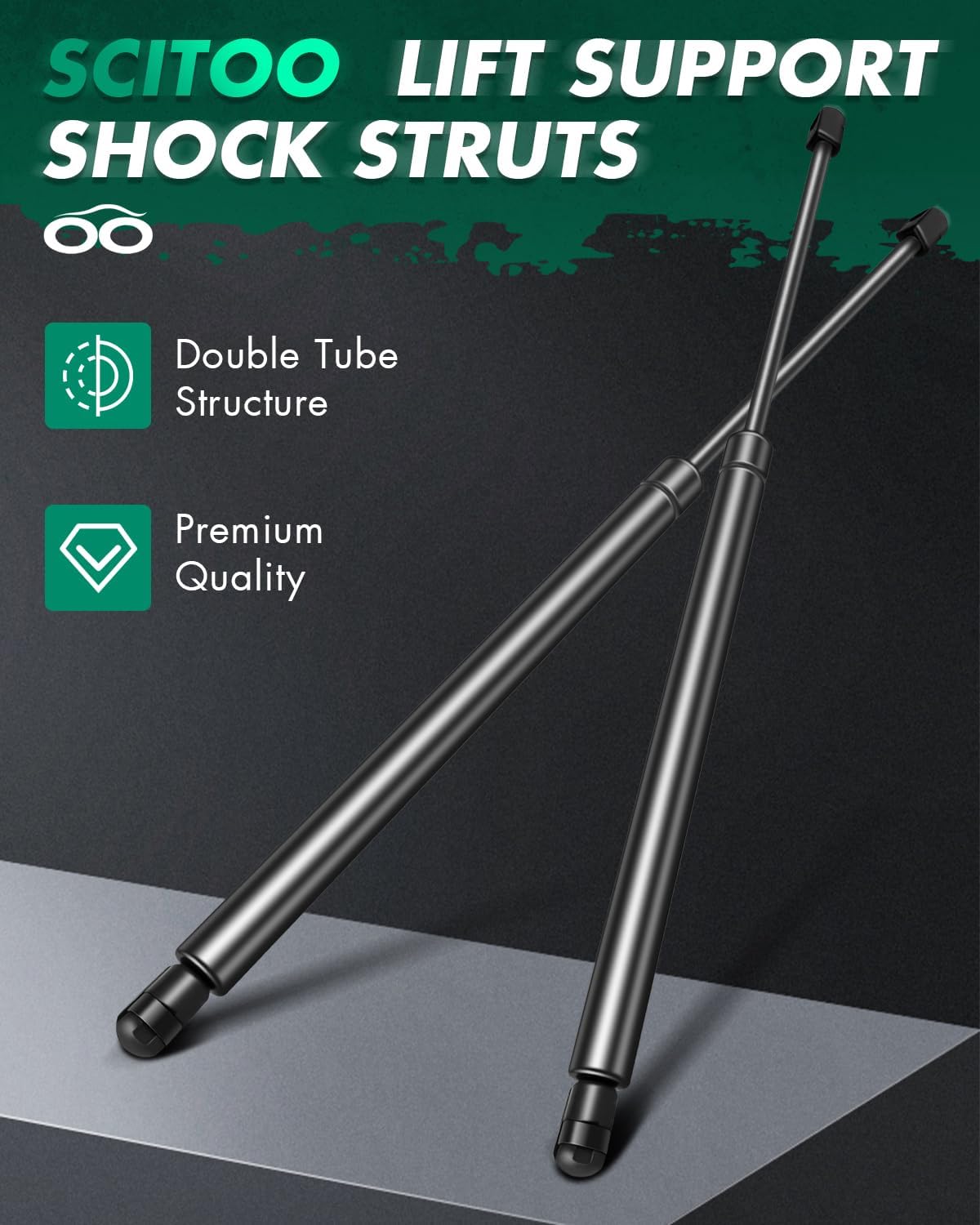 SCITOO Liftgate Struts fit for Hyundai for Tiburon 2003 2004 2005 2006 2007 2008, Rear Lift Support Shocks for Mitsubishi for Endeavor 2004 2005 2006 2007 2008 2009 2010 4592 SG314026 20.87" 157Lbs
