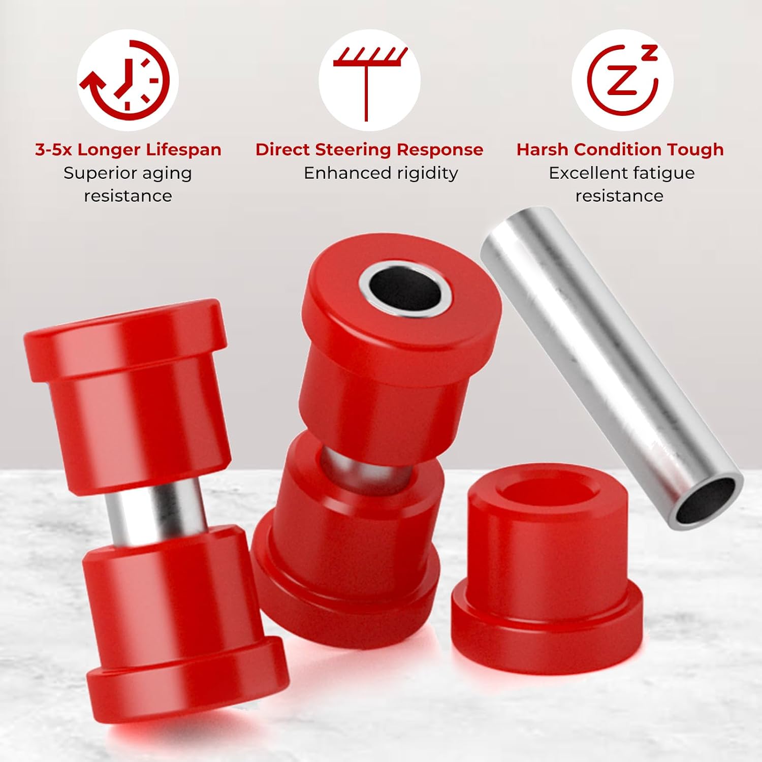 RYANSTAR RACING Rack and Pinion Bushing Set Compatible with Toyota 4Runner 1996-2002, Tacoma 1995-2004, Pickup 1995 4WD, Polyurethane Steering Rack Bushings Replacement for 8.10103R