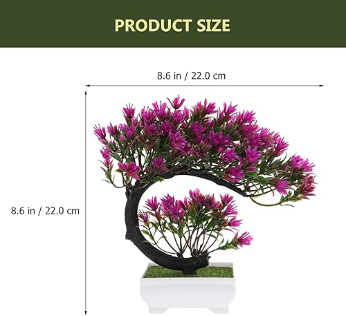 Miniatura 7 de Healvian Árbol bonsái artificial, color del loto, material plástico, peso del artículo 0.01 oz