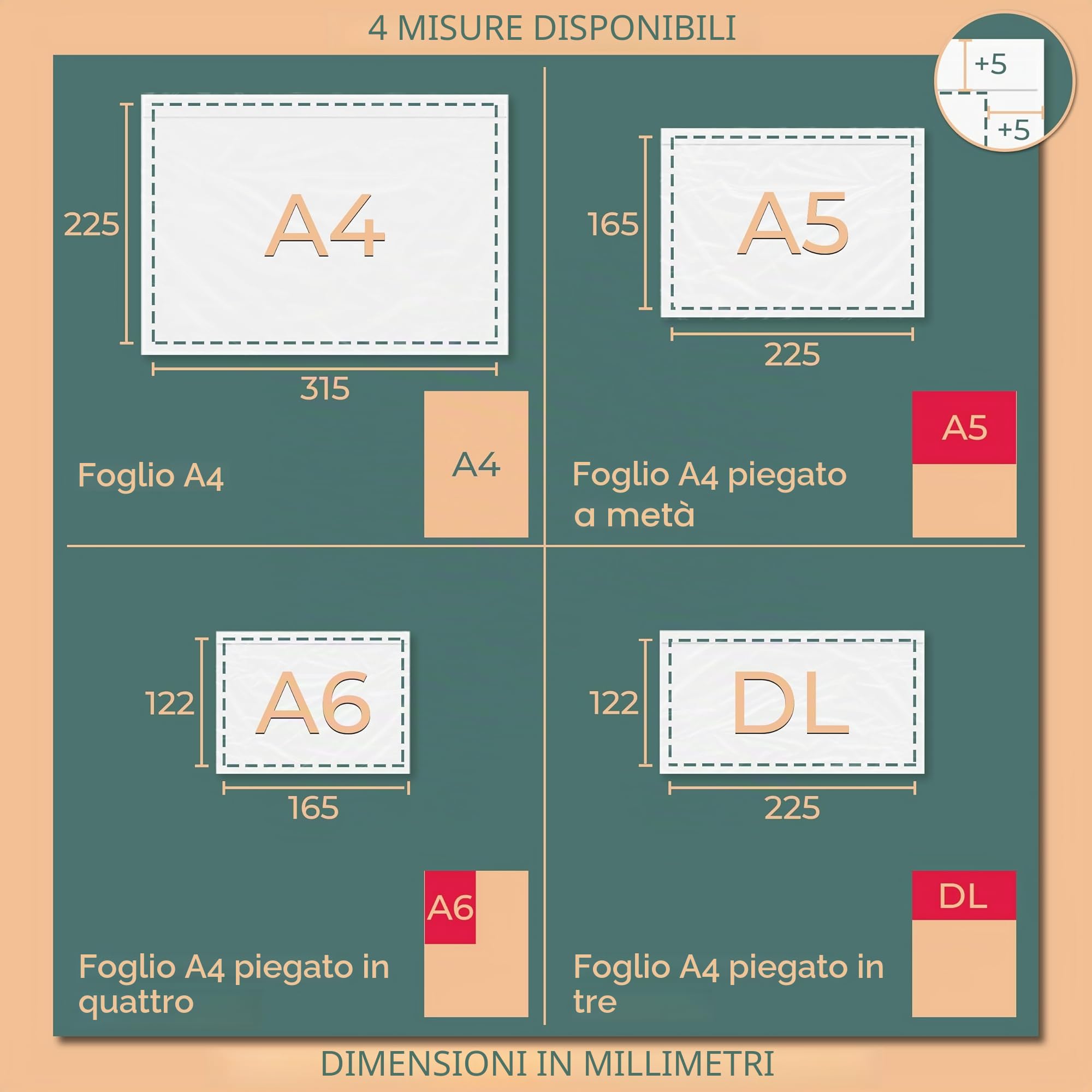 Buste Porta Documenti Per Spedizioni A6 165x122 Mm 100 Pezzi Trasparenti Adesive