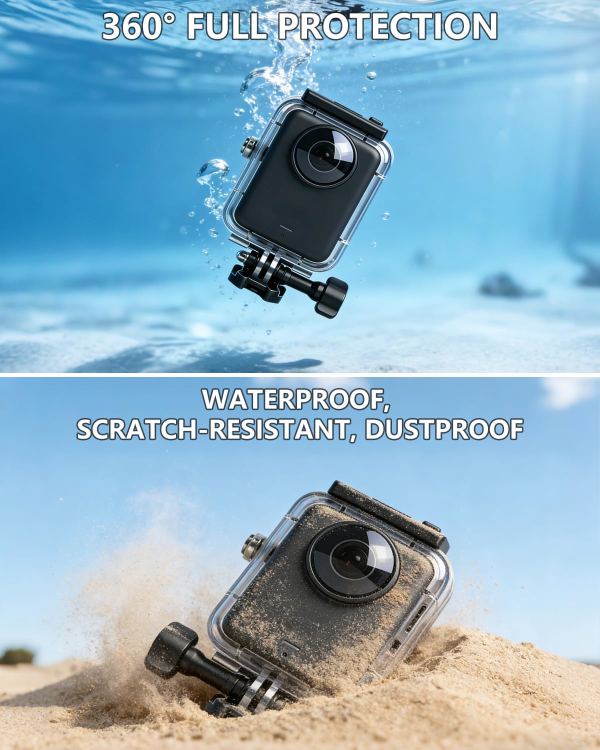 Custodia Impermeabile Per DJI Osmo Action 6 – 60 Metri Di Profondità Per Subacquea
