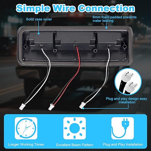 Miniatura 6 de Tercera tercera luz de freno LED para Ford F150 2004 2005 2006 2007 2008, Ford Explorer 2007-2010, Lincoln Mark LT 2006-2008 Luces de freno traseras