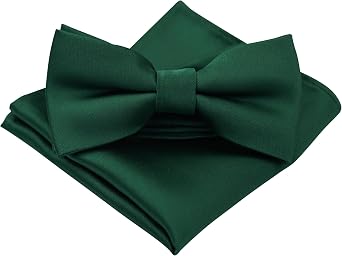 Bow Ties for Boys Pre Tied Toddler Bow Tie Adjustable Kids Bowties with Pocket Square Set for Wedding Party