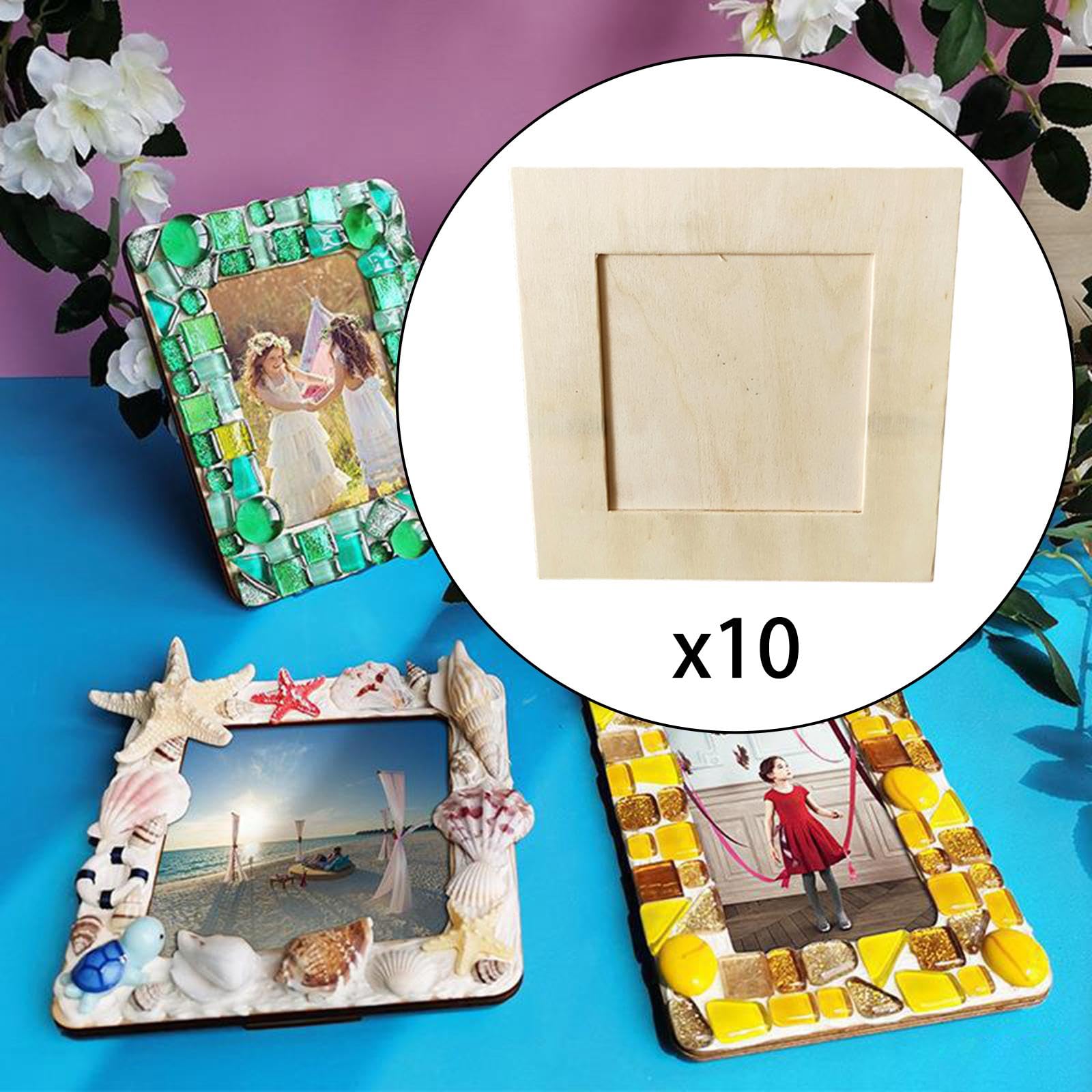 ミニチュア 額 ハンドメイド Amazon | FashionCha [素材]製の額縁10個、DIYクラフトキット、未完成