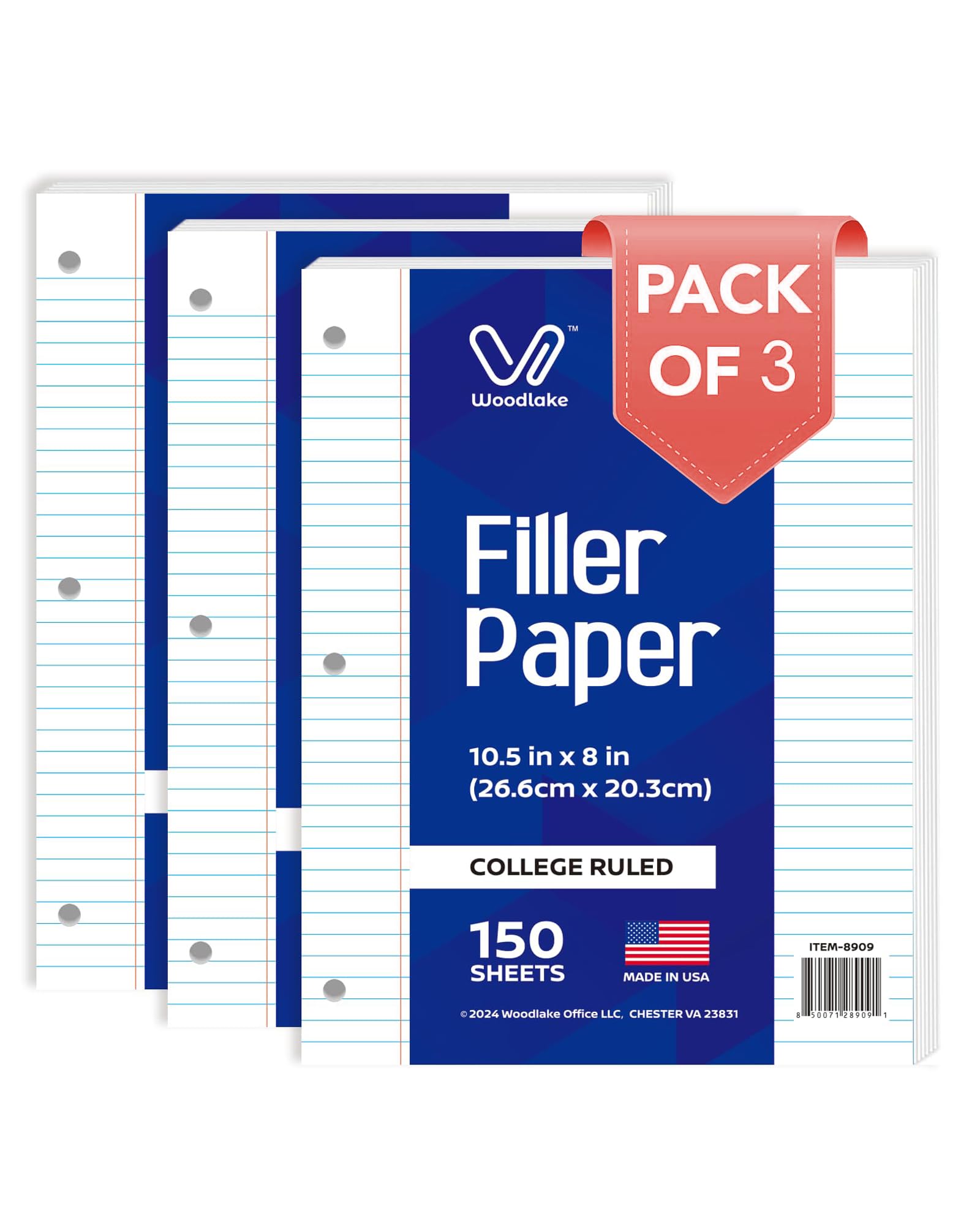 Woodlake Loose Leaf Paper 450 Sheets