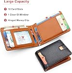 Defway Portefeuille de cartes minces pour hommes - Portefeuille mince pour les hommes, RFID Organisateur de carte de blocage, Clip argent réglable,Cadeau homme mince pour anniversaire(noir)