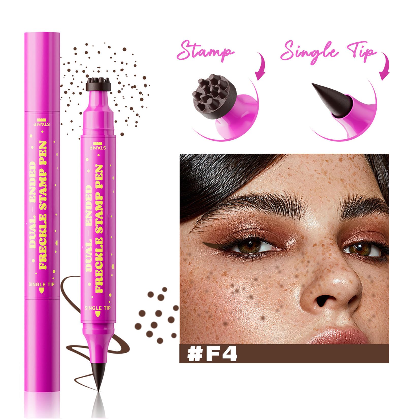 2 in 1 Freckle Stamp Pen & Liquid Eyeliner, Waterproof Long-Lasting Quick Dry Makeup Tool - Image 2