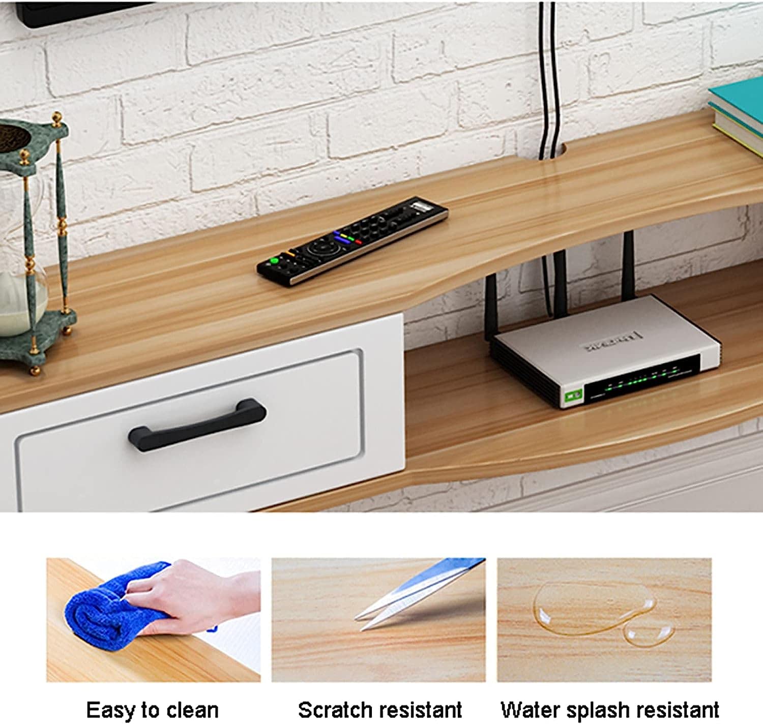 Gabinete de Soporte de TV Unidades de Pared de TV para Sala de Estar Consola de Medios Soporte de TV Flotante Mueble de TV montado en la Pared para Sala de Estar Sala de Entretenimiento Ofic