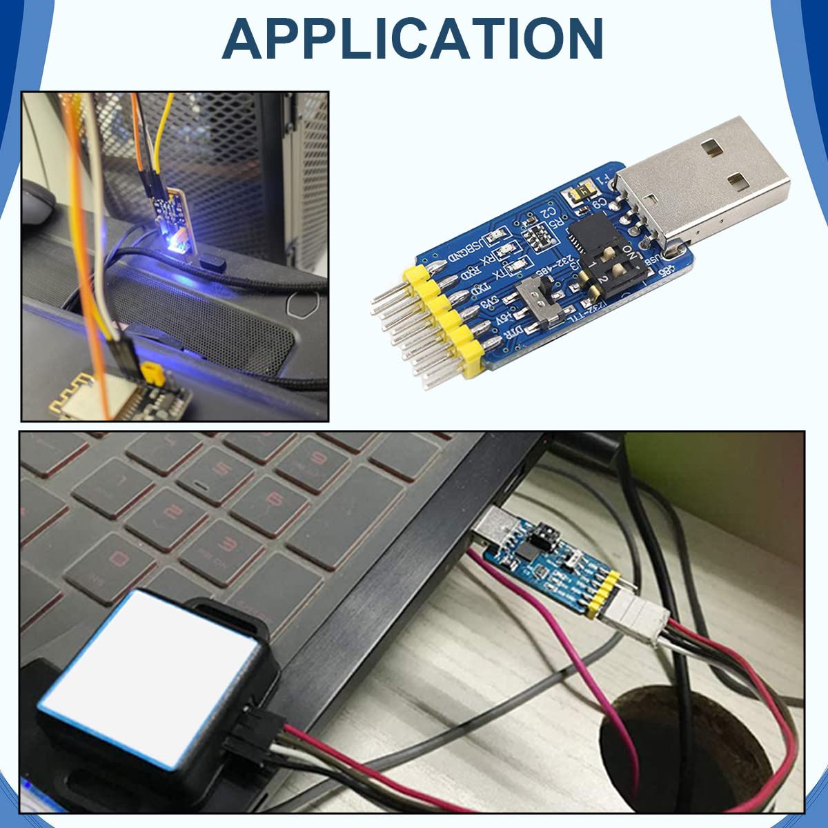 CP2102 Convertitore USB-UART 6 in 1 Modulo adattatore seriale da USB a TTL multifunzionale (USB a TTL 485 232, TTL a 232 485, RS232 a 4850) 2Mbps per Windows 7/8/10, Linux, per Arduino