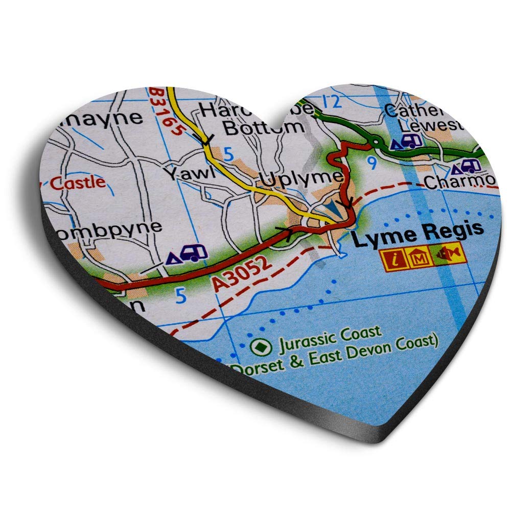 1 x Heart MDF Magnets - Lyme Regis England Travel Holiday 45636