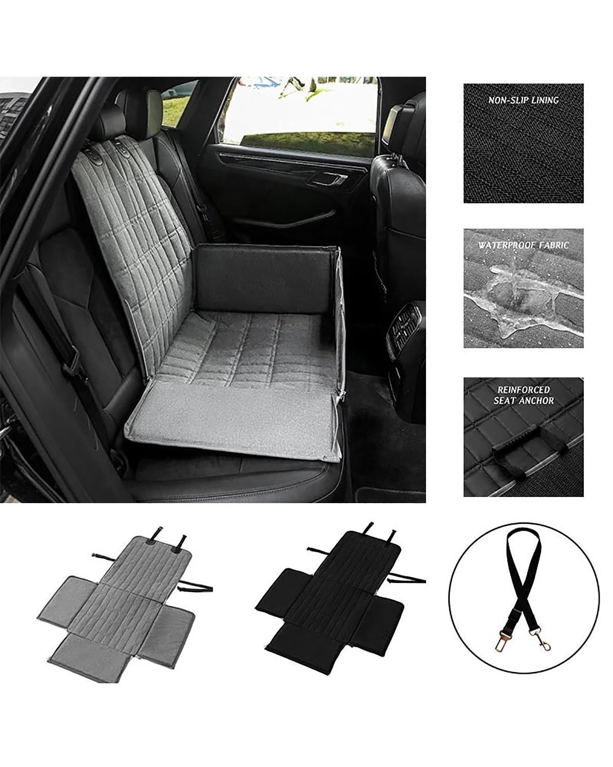 Hamaca para asiento de coche para perro, impermeable, transportador de viaje para mascotas, diseño plegable para perros y gatos