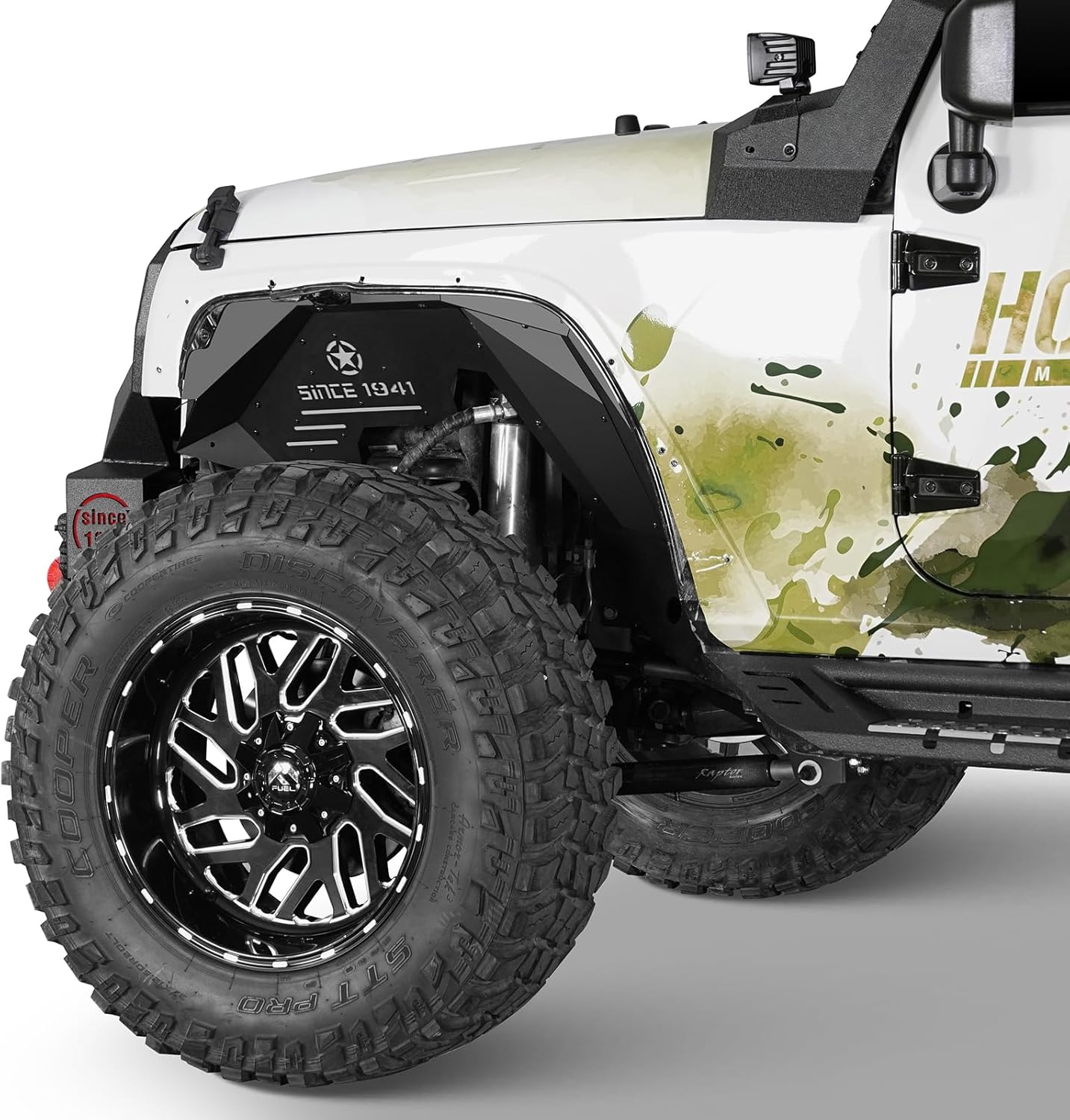 Hooke Road Aluminum Wrangler JK Front and Rear Inner Fender Liners Kit for 2007-2018 Jeep Wrangler JK & Unlimited 2/4 Doors, Wheel Well Liners - 4PCS