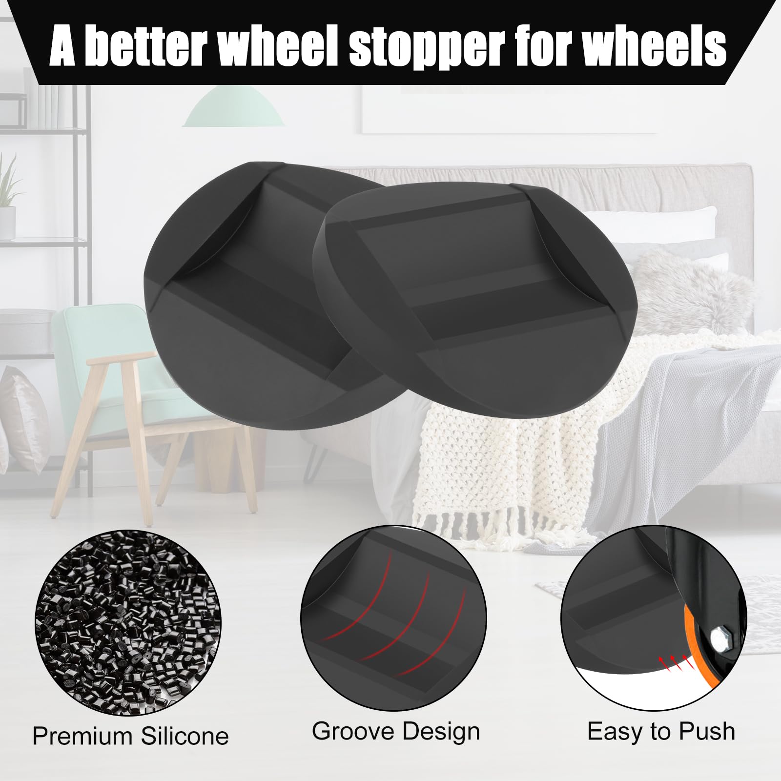 Furniture Castor Cups, 4 PCS Bed Wheel Stoppers, Anti-Sliding Carpet Protector Cups, Caster Cups - Image 4