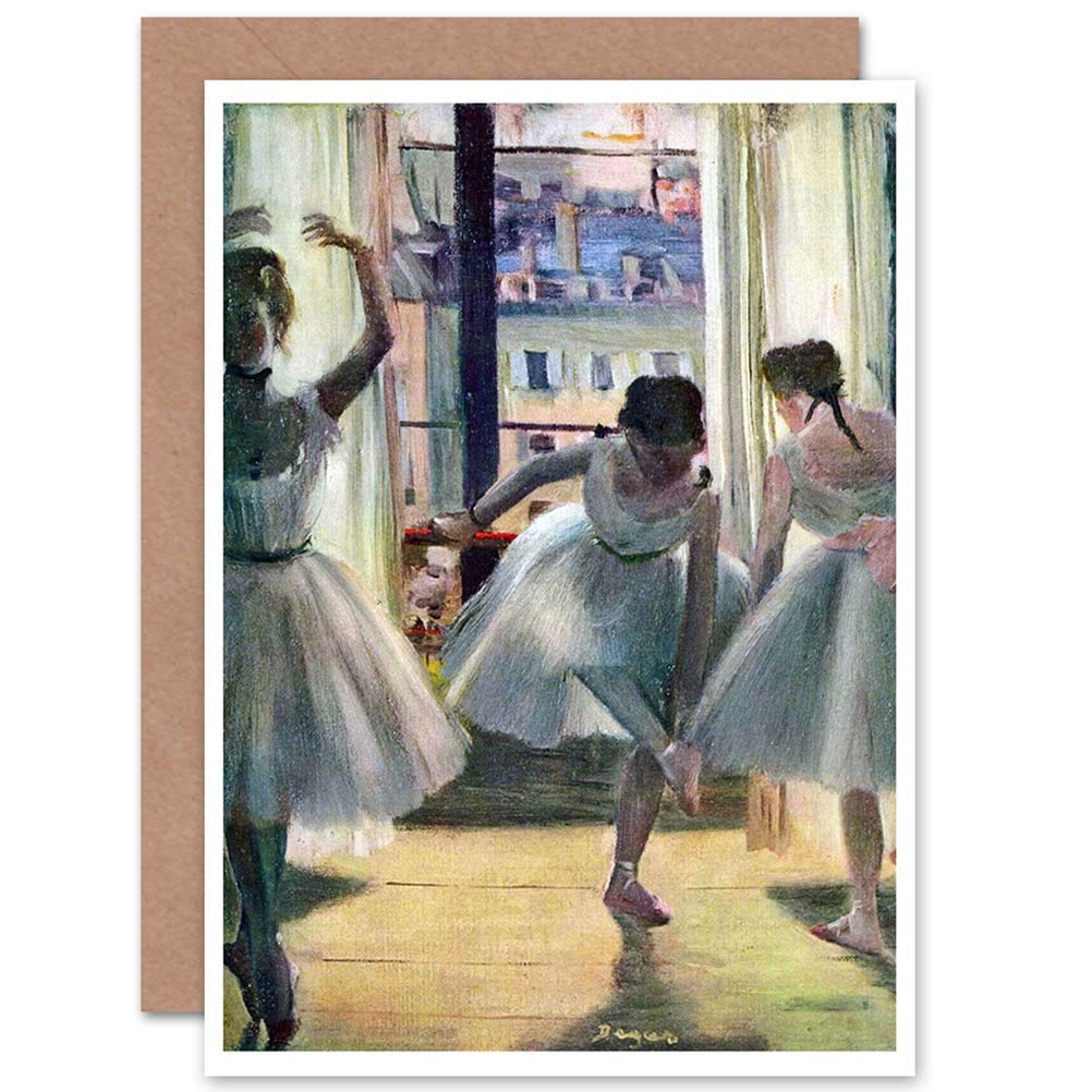 Wee Blue Coo EDGAR DEGAS THREE DANCERS IN A PRACTICE ROOM OLD MASTER GREETINGS CARD