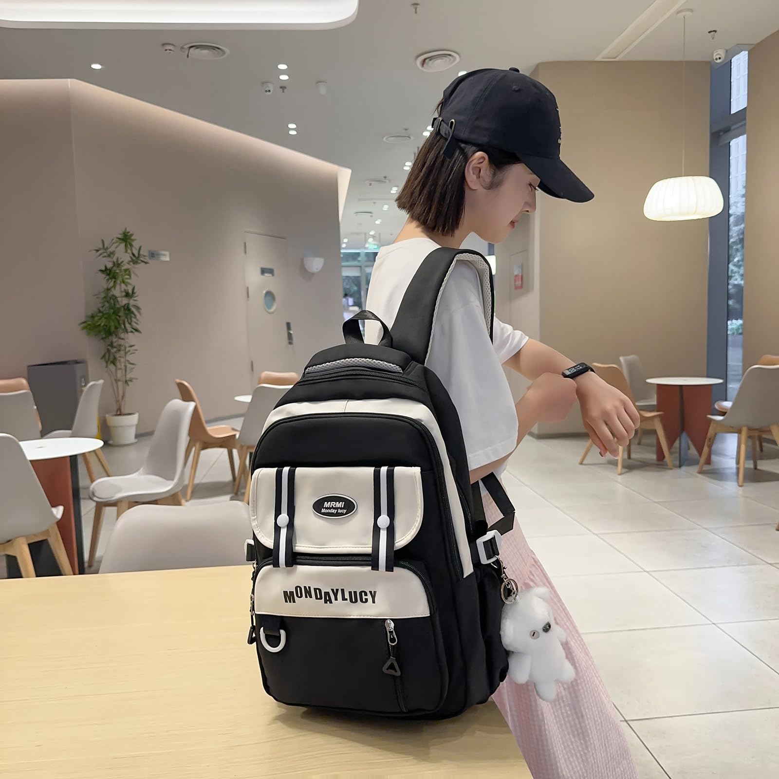 Trendiger Schulranzen Freizeitrucksack mit verstellbarem Riemen, einzigartiger Teenager Rucksack mit großer Kapazität für Schüler, lässiger Reiserucksack