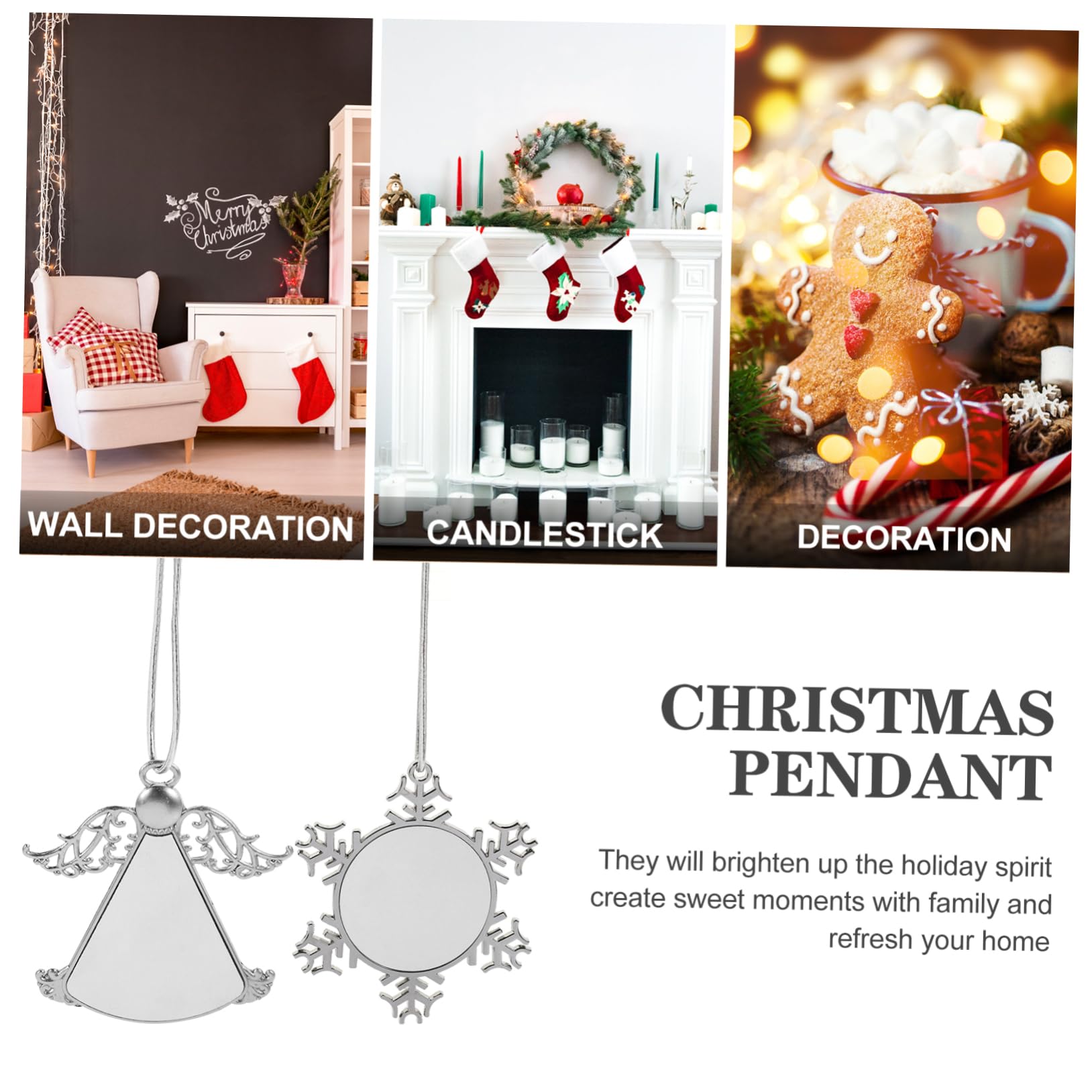 Cabilock 5 Set Decorazioni Natalizie Con Fiocchi Di Neve A Sublimazione Decorazioni Natalizie Palline Di Natale Luci Fatate Per Esterni Albero Di Natale In Feltro Luci Di 2 pezzi * 5