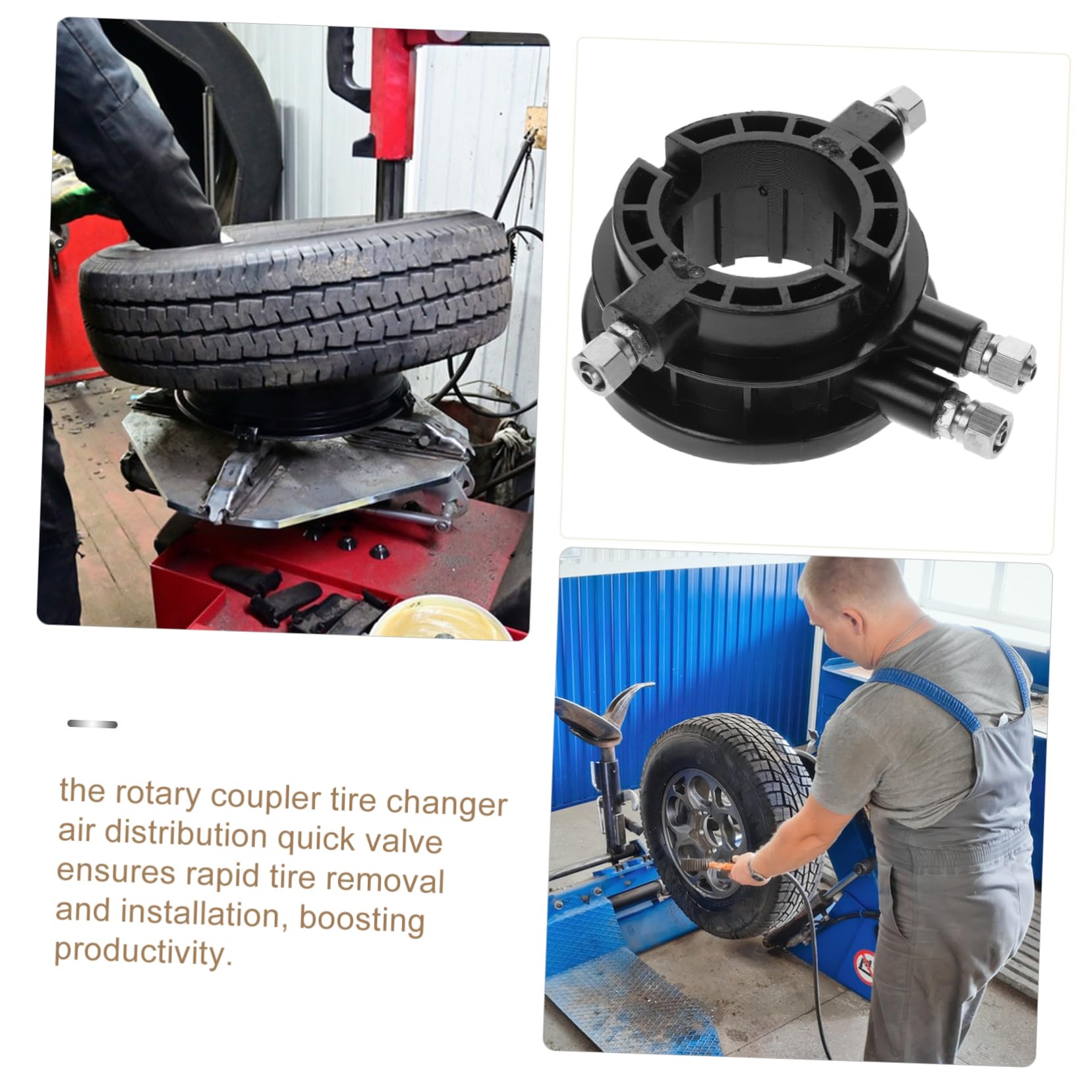 Coupleur Rotatif pour Changeur de Pneus, Valve D'air Noire 8mm